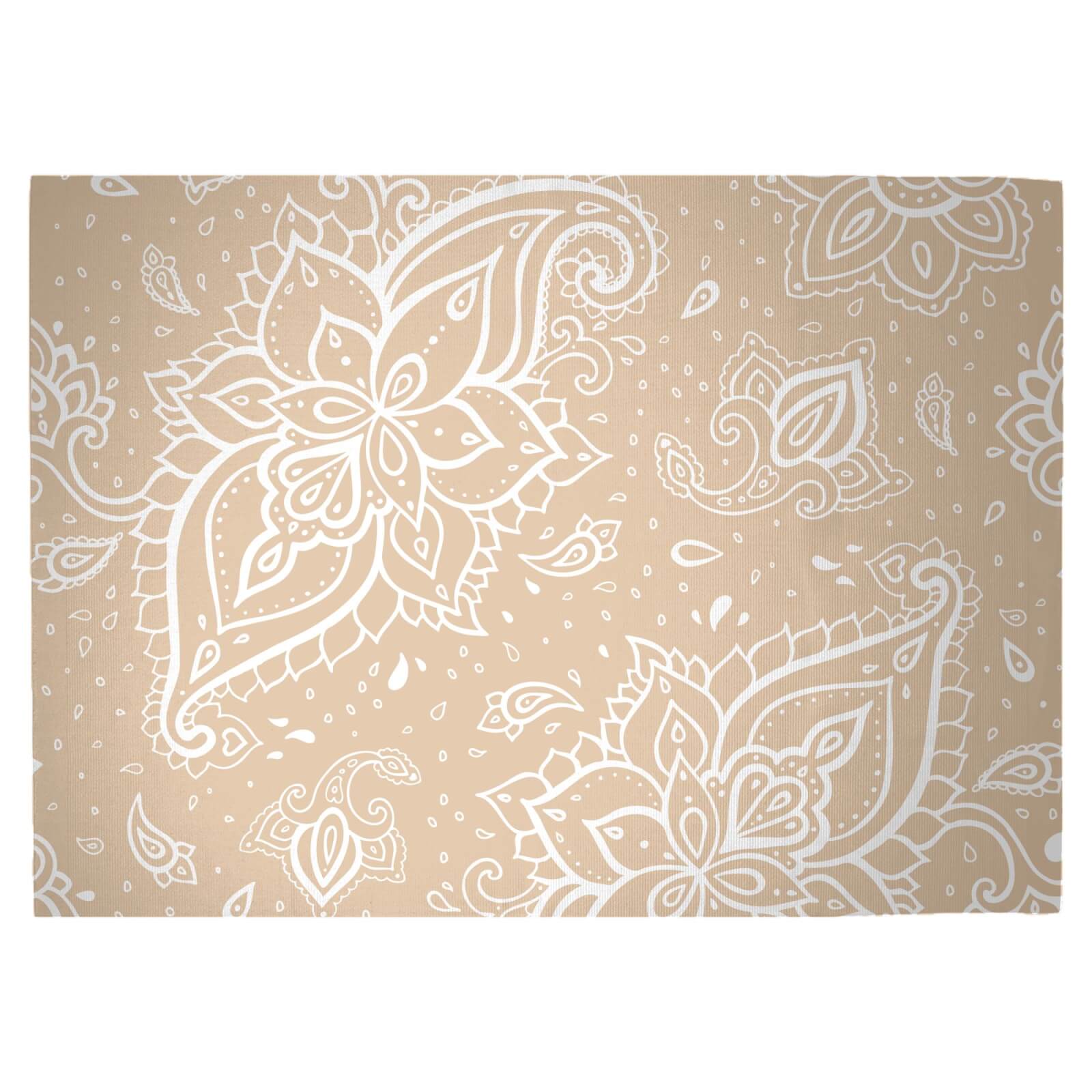 Light Biege Paisley Woven Rug - Large