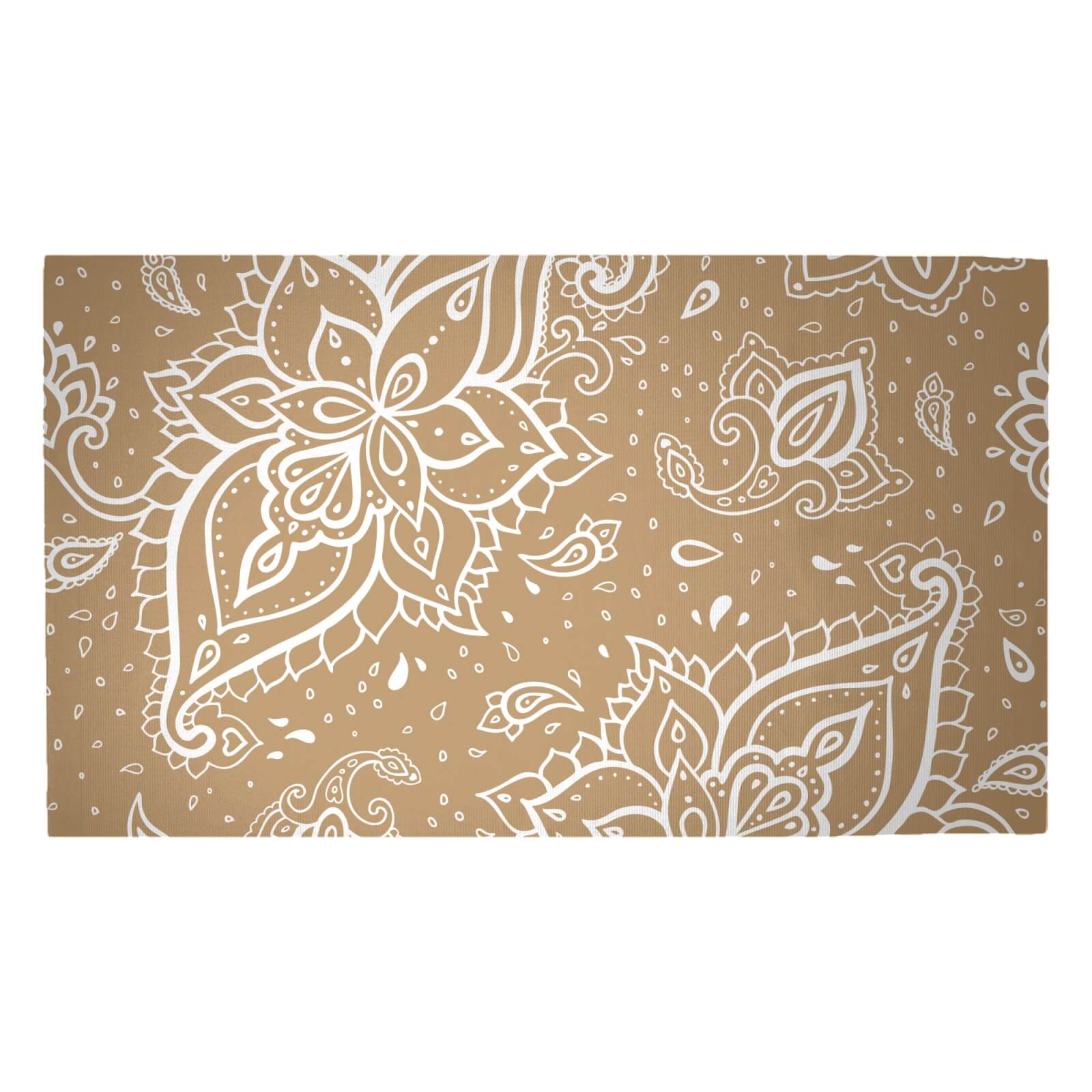 Dark Beige Paisley Woven Rug - Medium