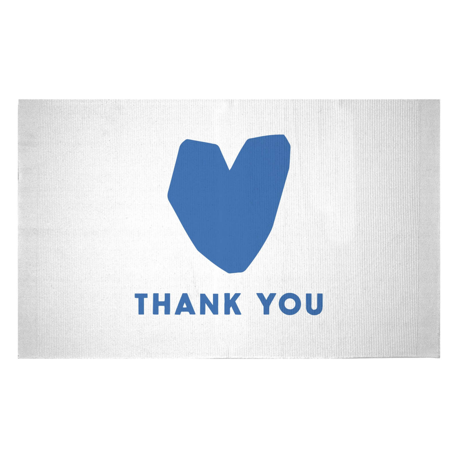 Blue Heart Thank You Woven Rug - Small