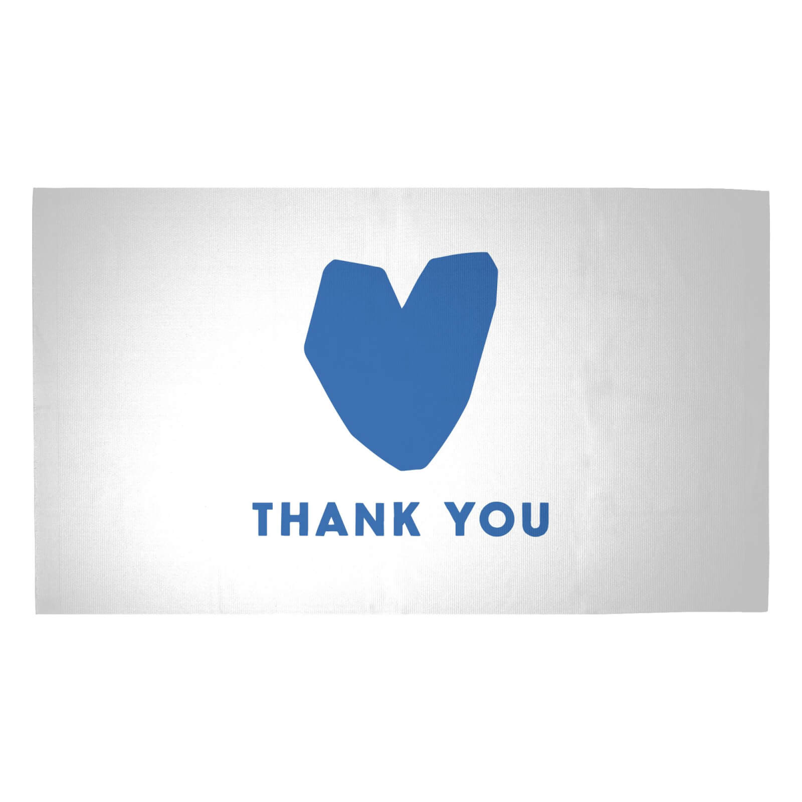 Blue Heart Thank You Woven Rug - Medium