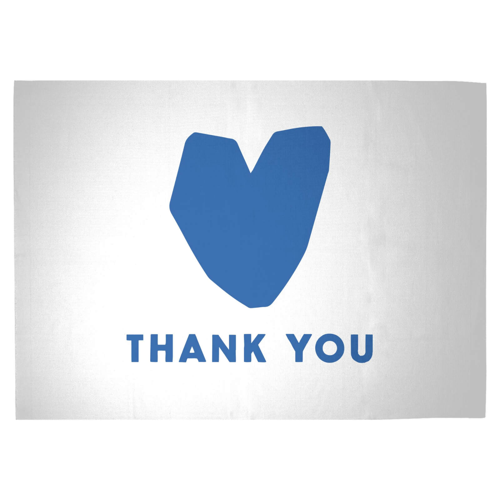 Blue Heart Thank You Woven Rug - Large
