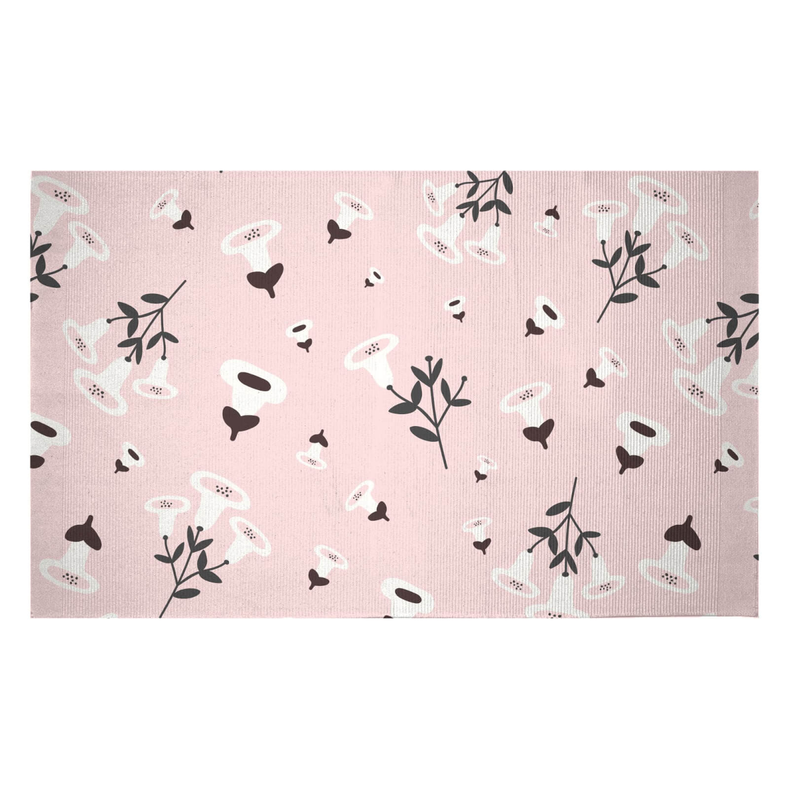 Retro Bell Flowers Woven Rug - Small