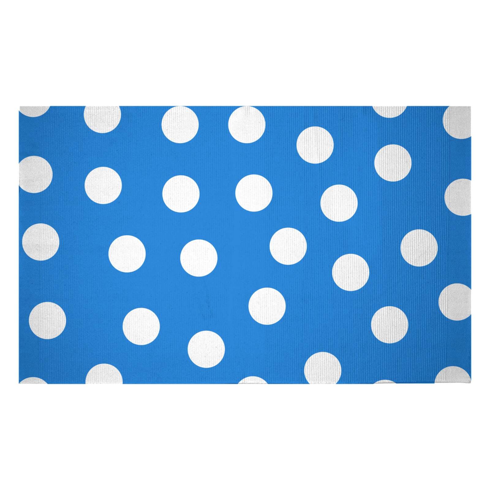 Blue Polka Dots Woven Rug - Small