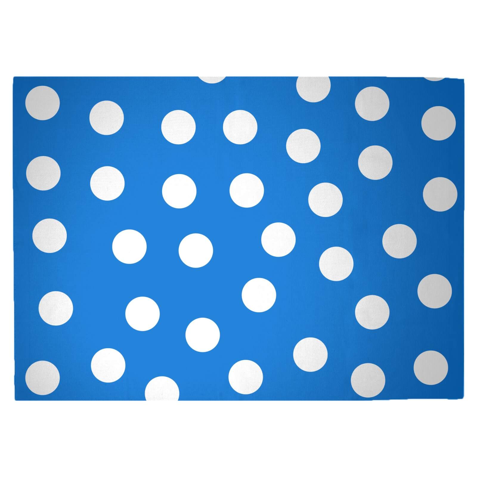 Blue Polka Dots Woven Rug - Large