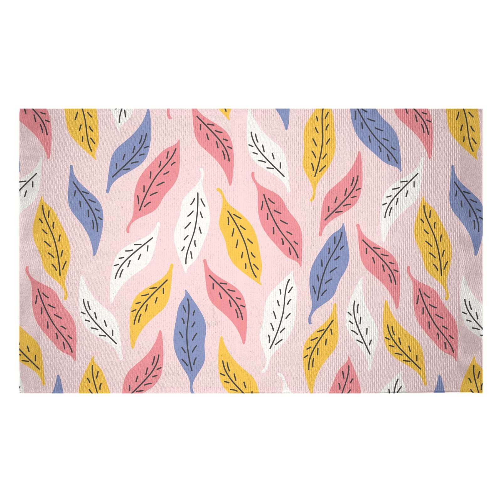 Retro Multi Leaves Woven Rug - Small