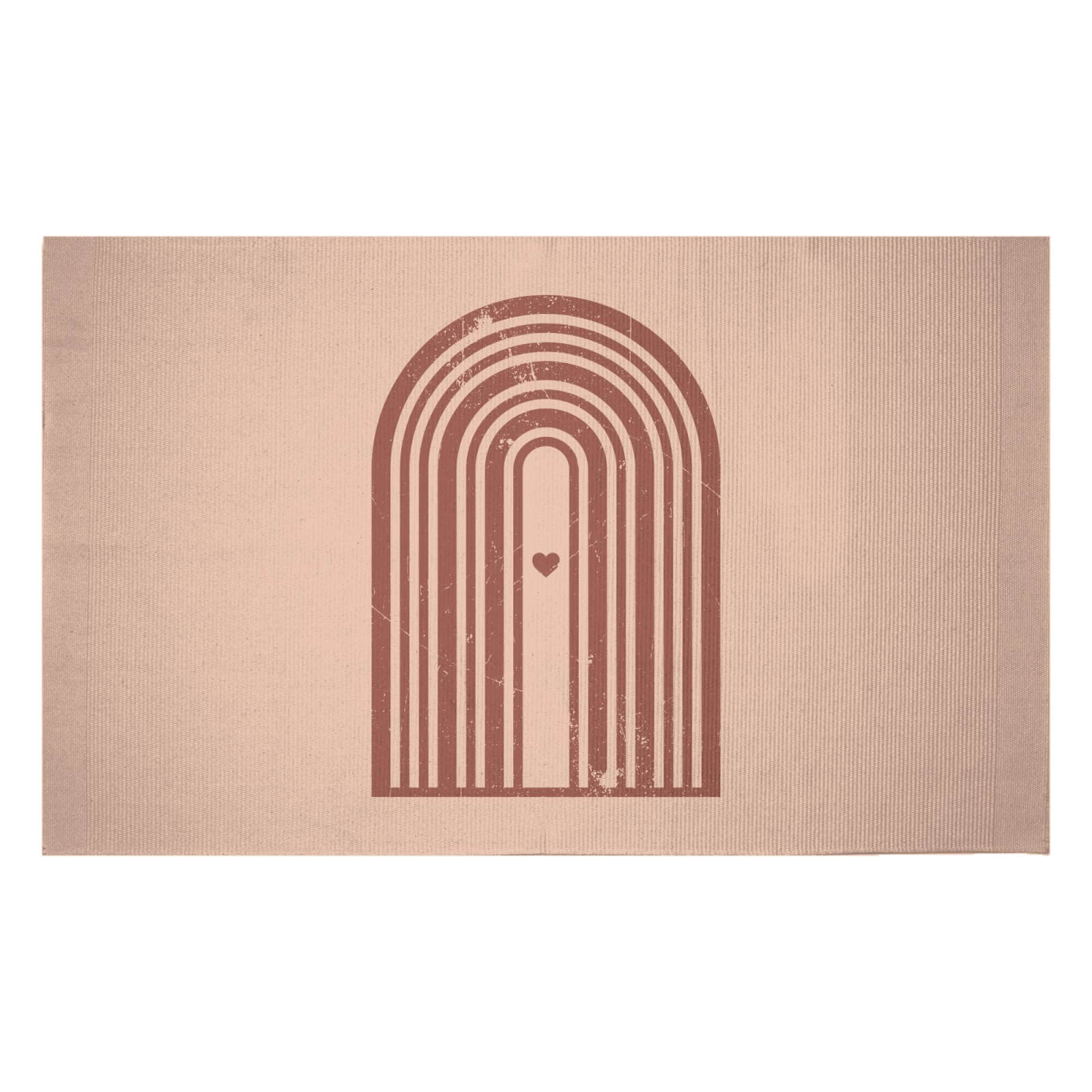 Distressed Rainbow Love Woven Rug - Small