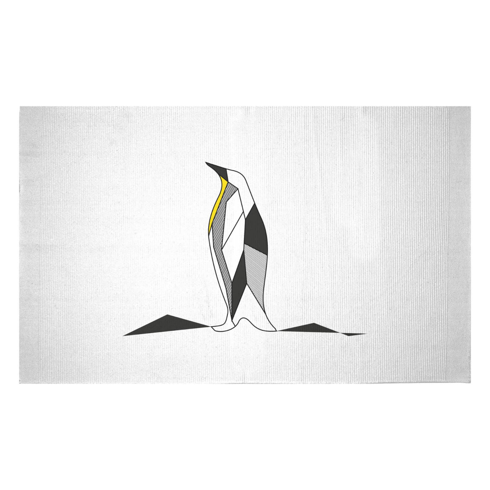 Geometric Penguin Woven Rug - Small