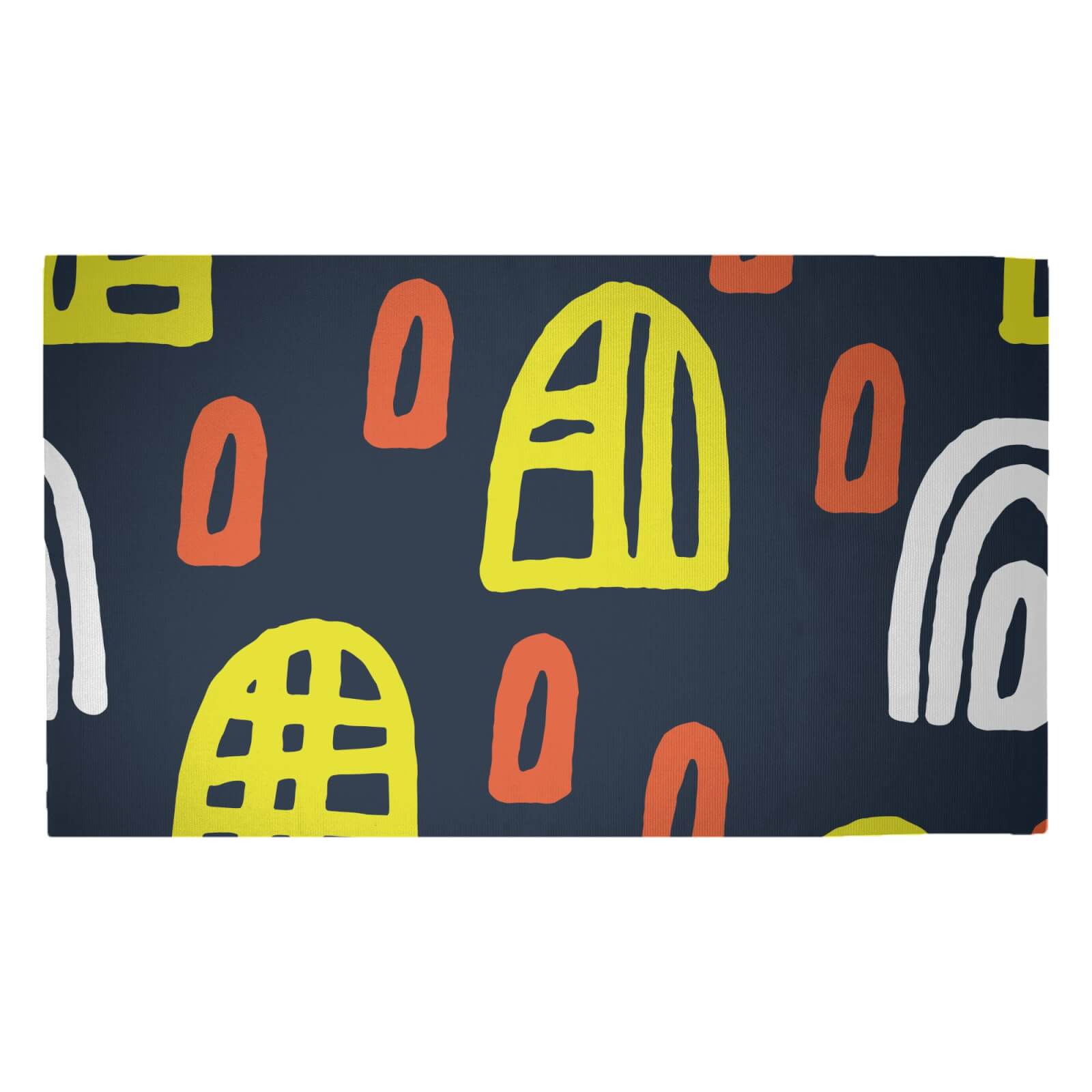 Abstract Tribal Semi Circle Patterns Woven Rug - Medium