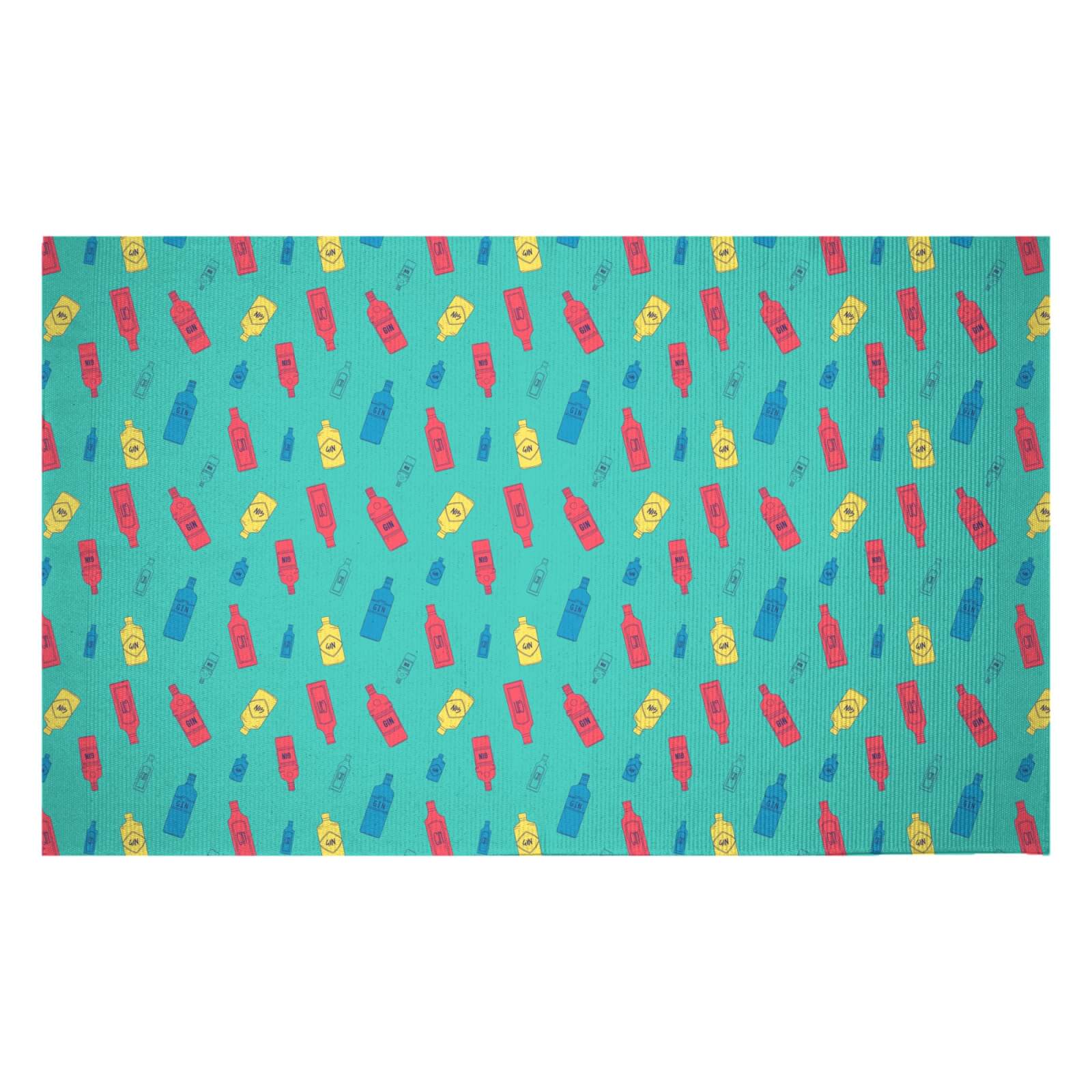 Gin Bottles Woven Rug - Small