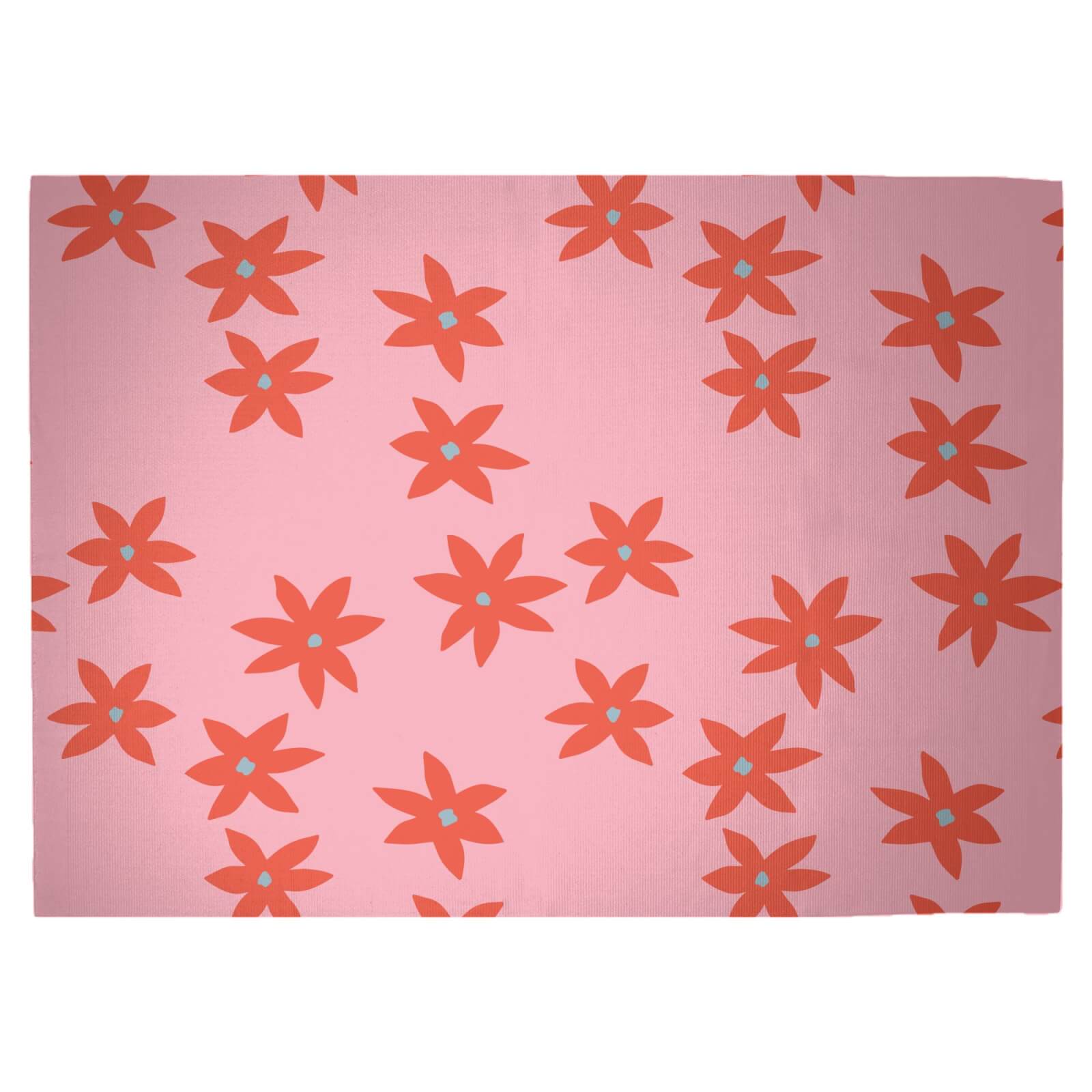 Scattered Star Flowers Woven Rug - Large