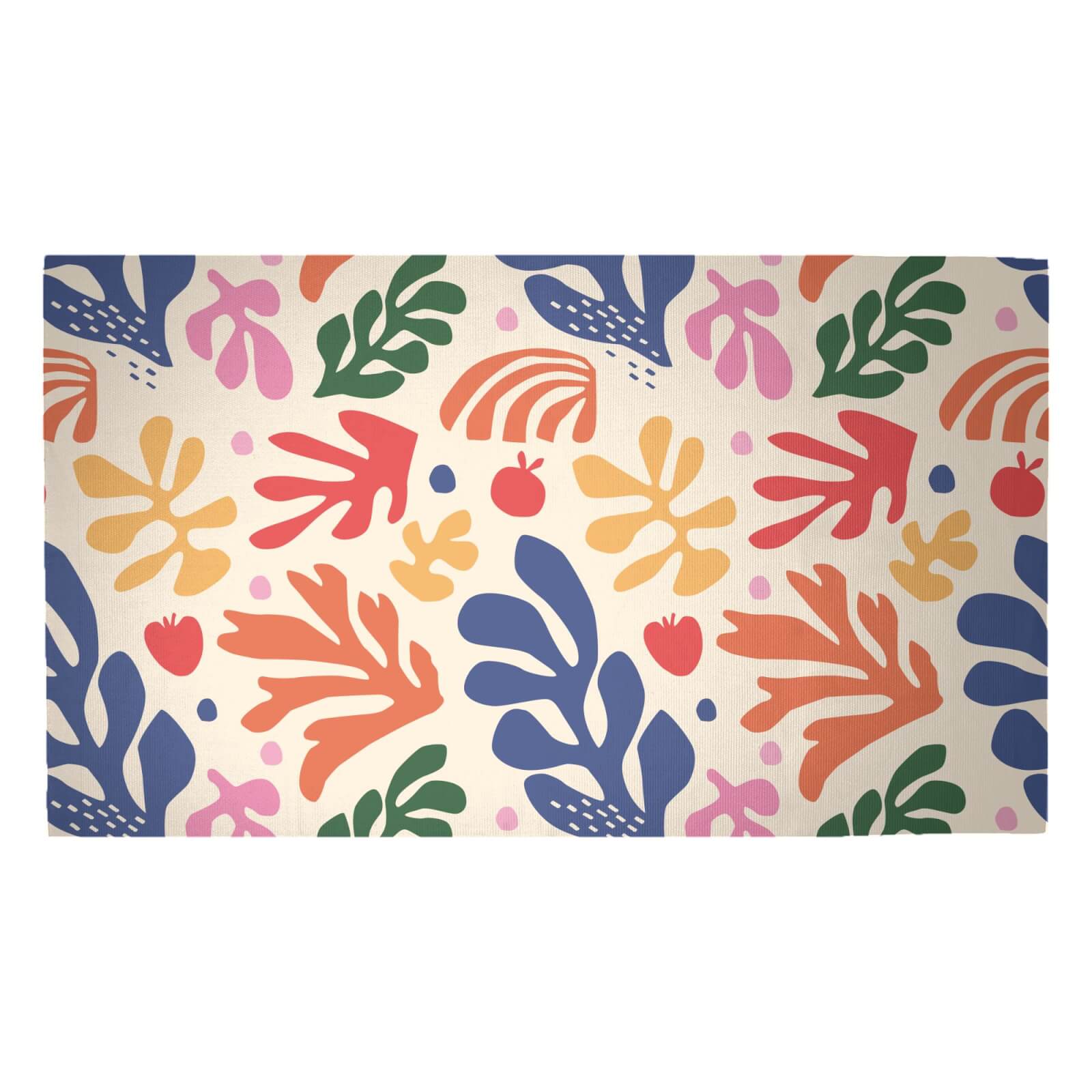 Nude Rainbow Leaves Woven Rug - Medium