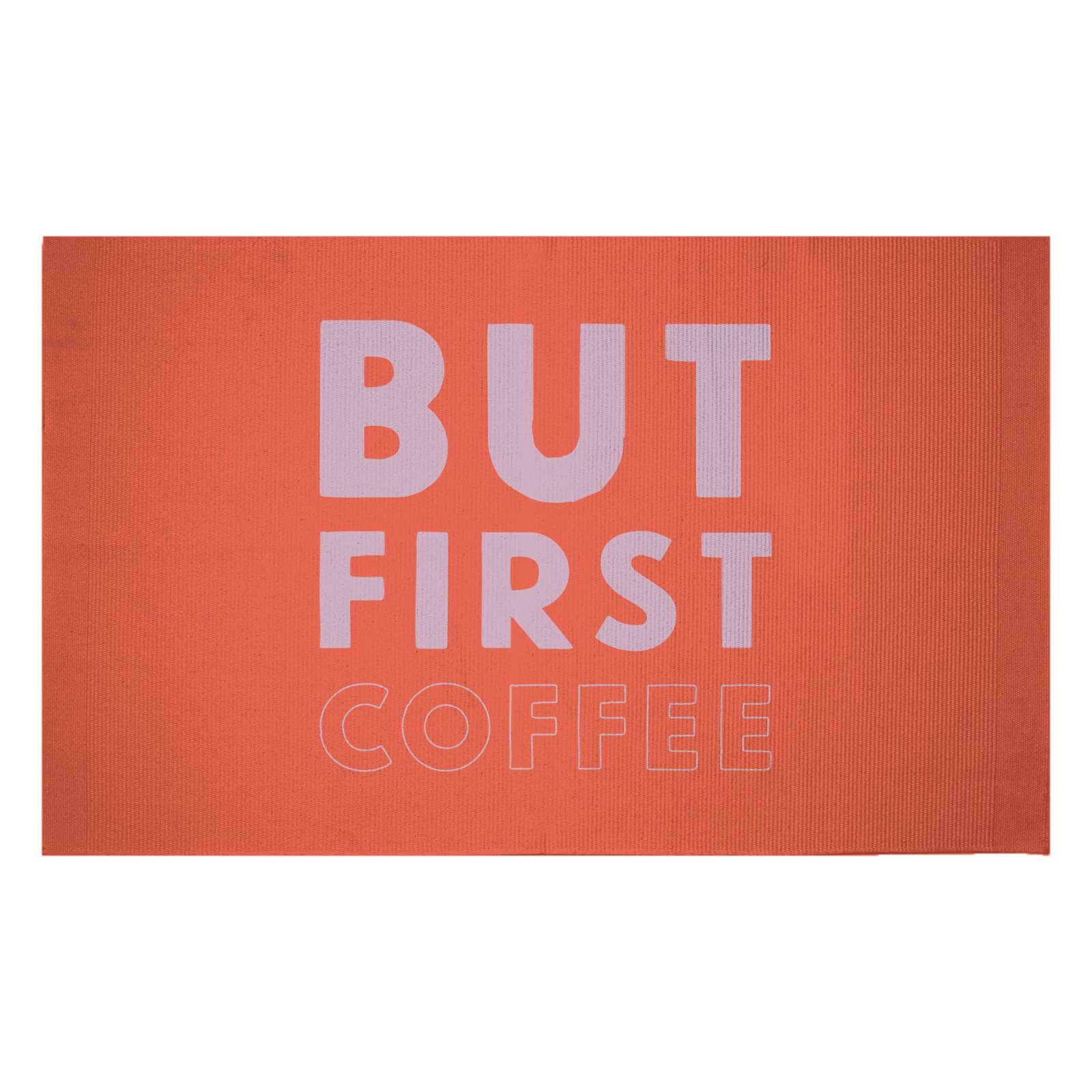But First Coffee Woven Rug - Small