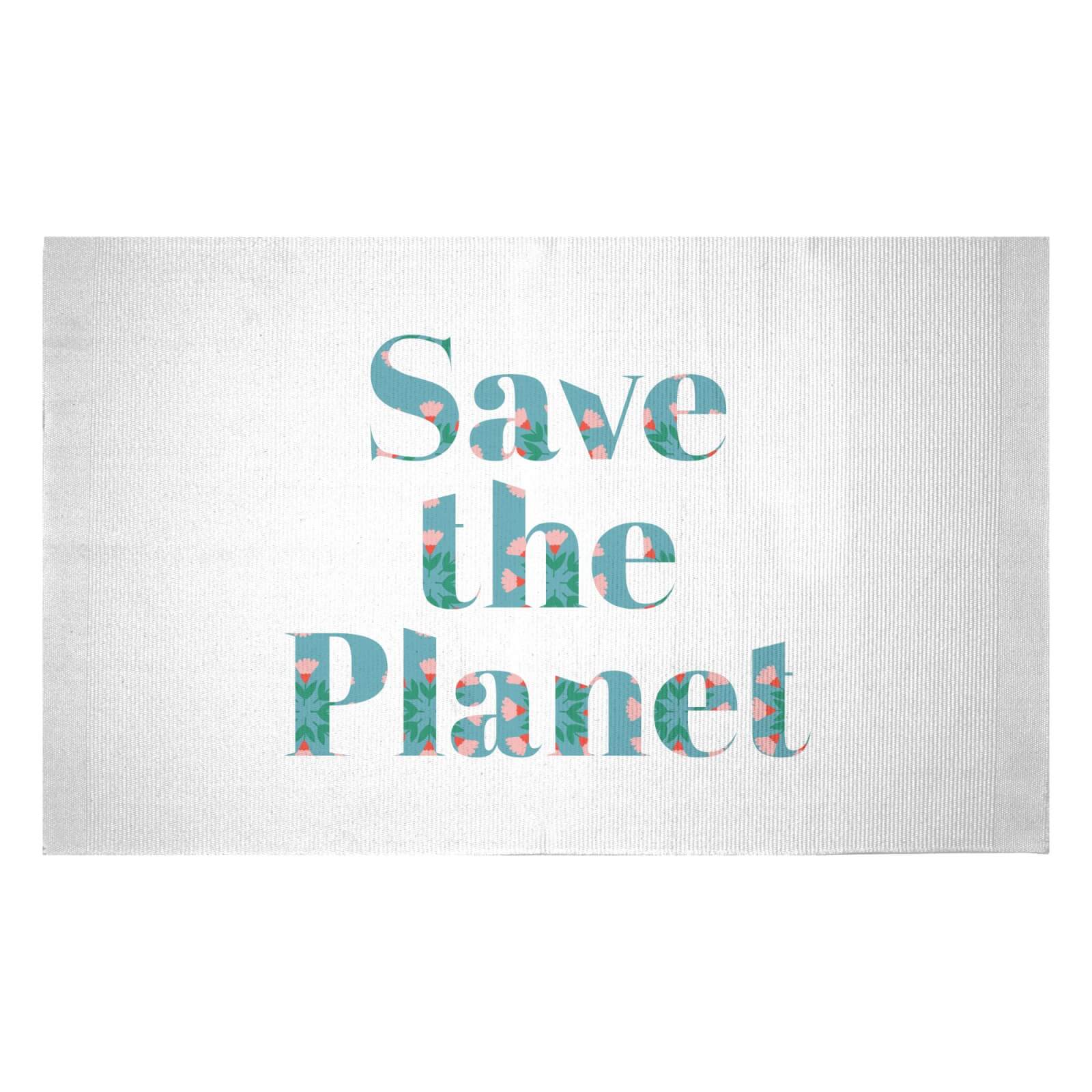 Save The Planet Woven Rug - Small