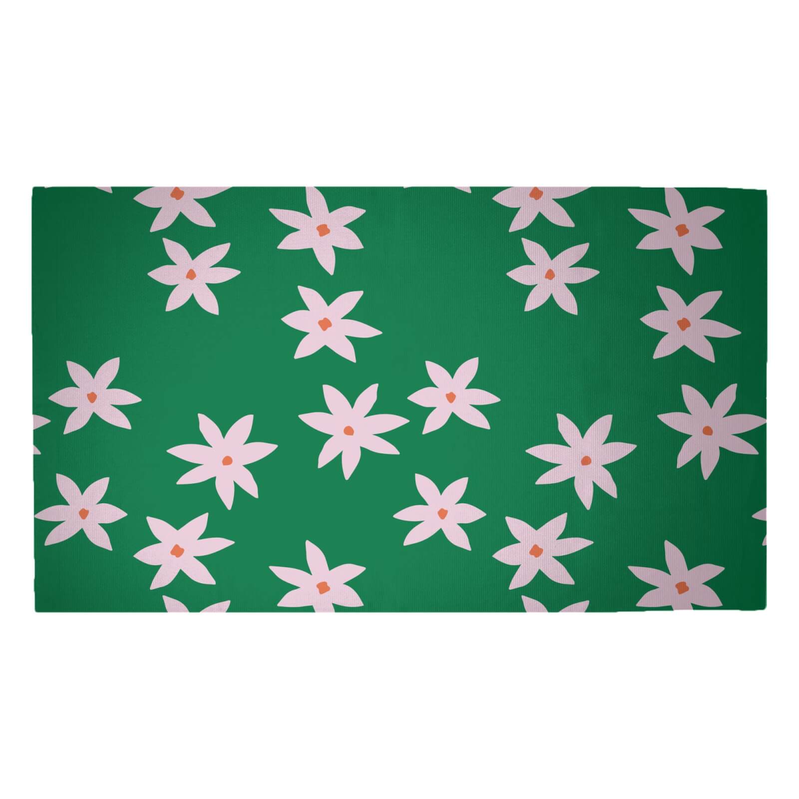 Retro Pressed Flowers Woven Rug - Medium