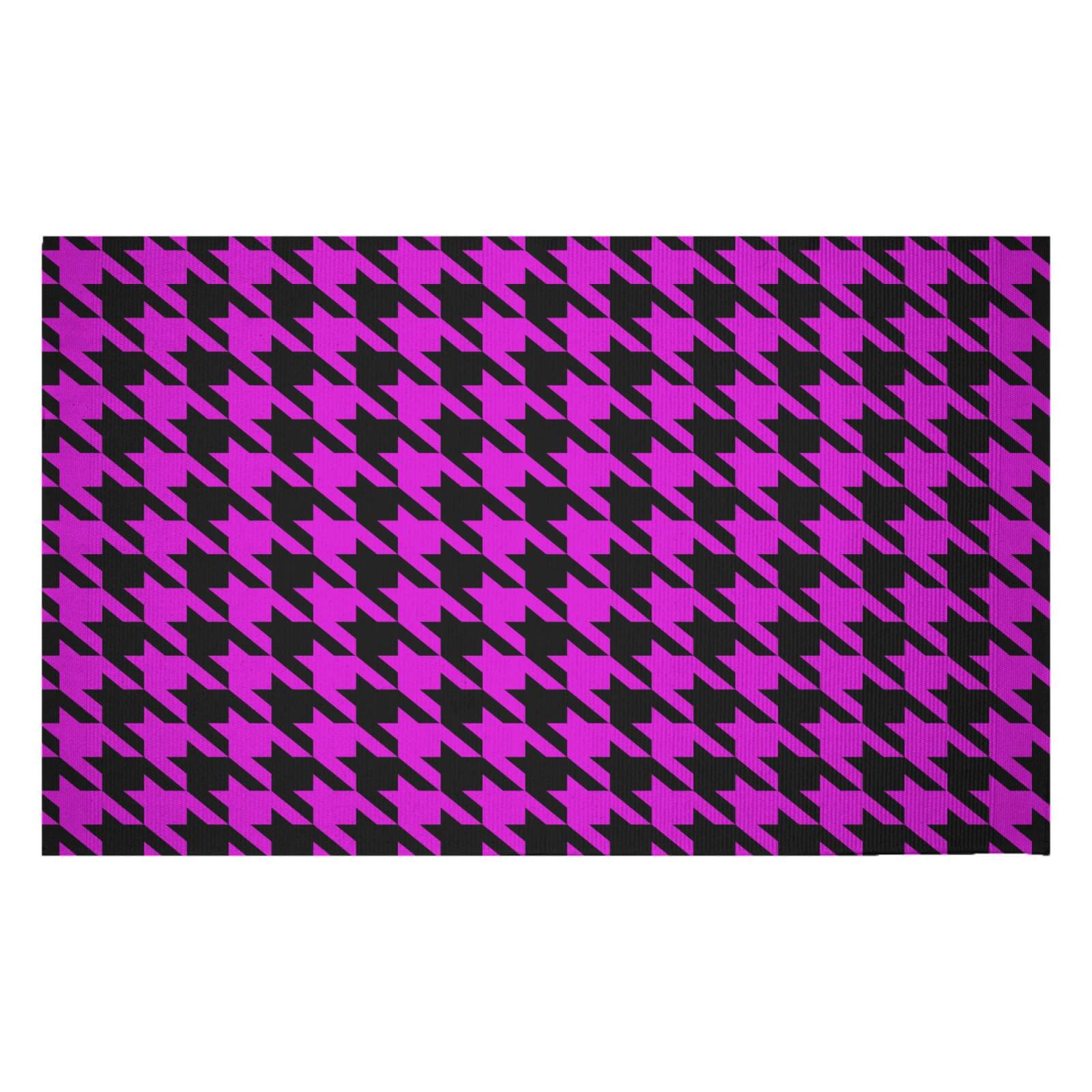 Pink Dogtooth Woven Rug - Small