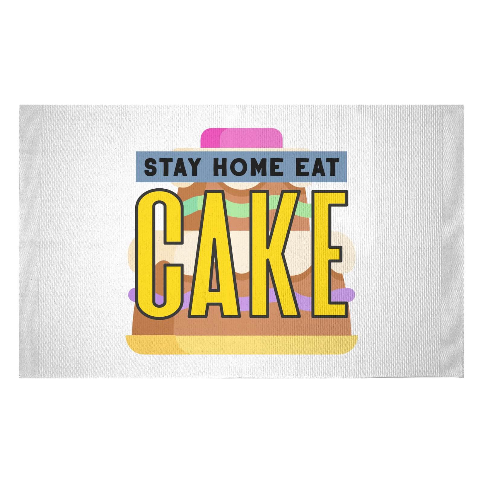 Stay Home Eat Cake Woven Rug - Small