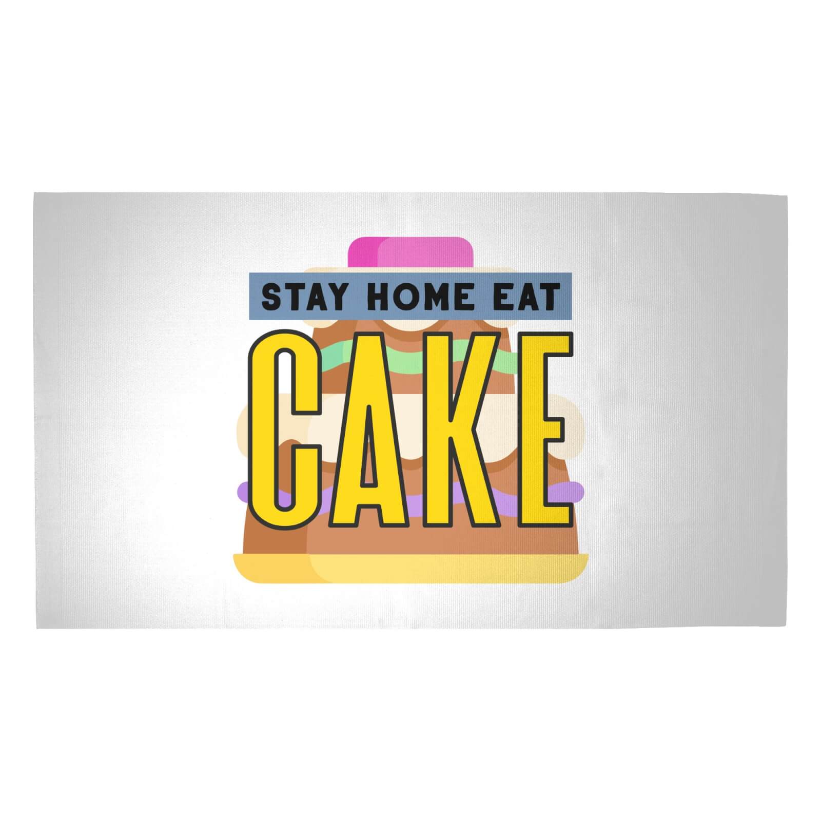 Stay Home Eat Cake Woven Rug - Medium