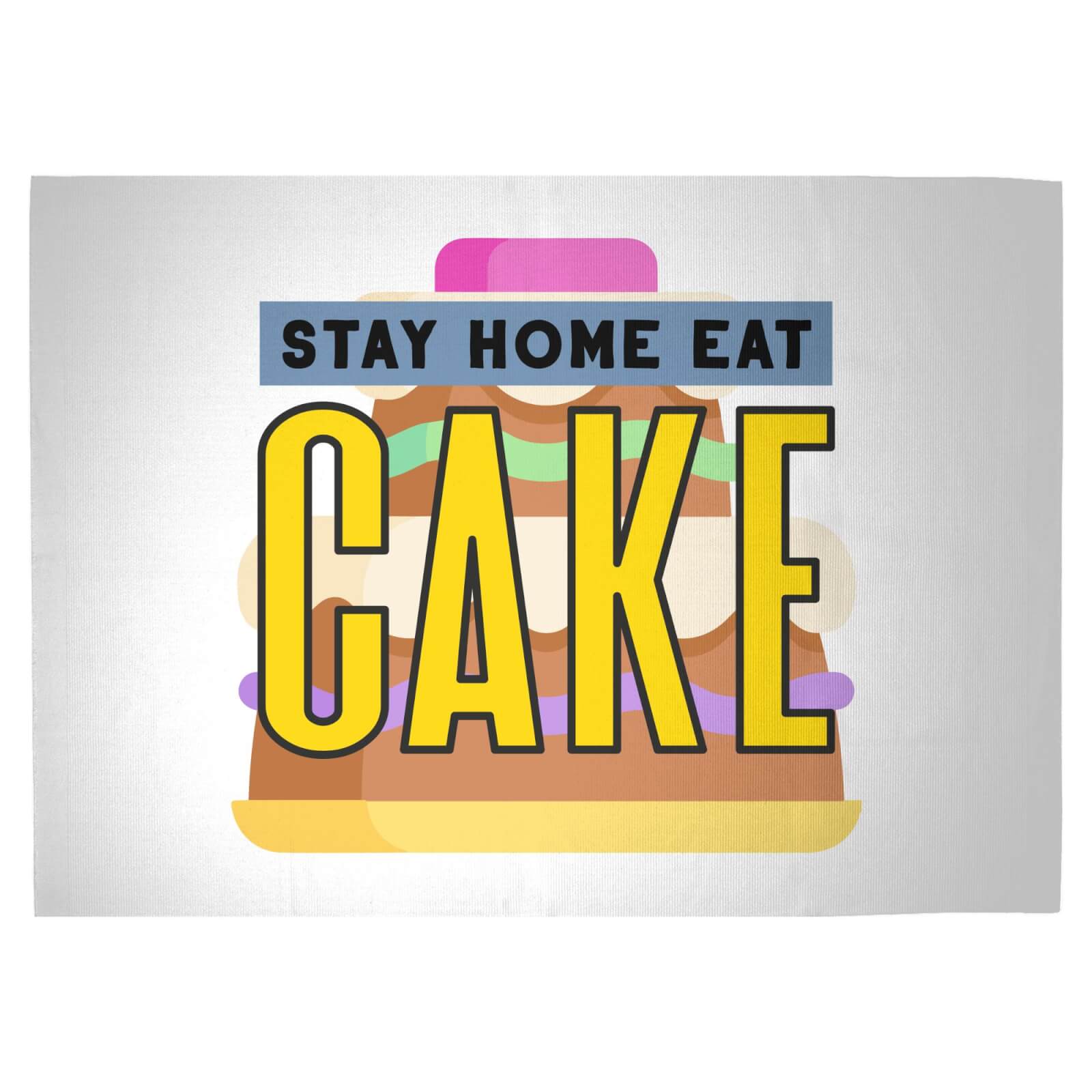 Stay Home Eat Cake Woven Rug - Large