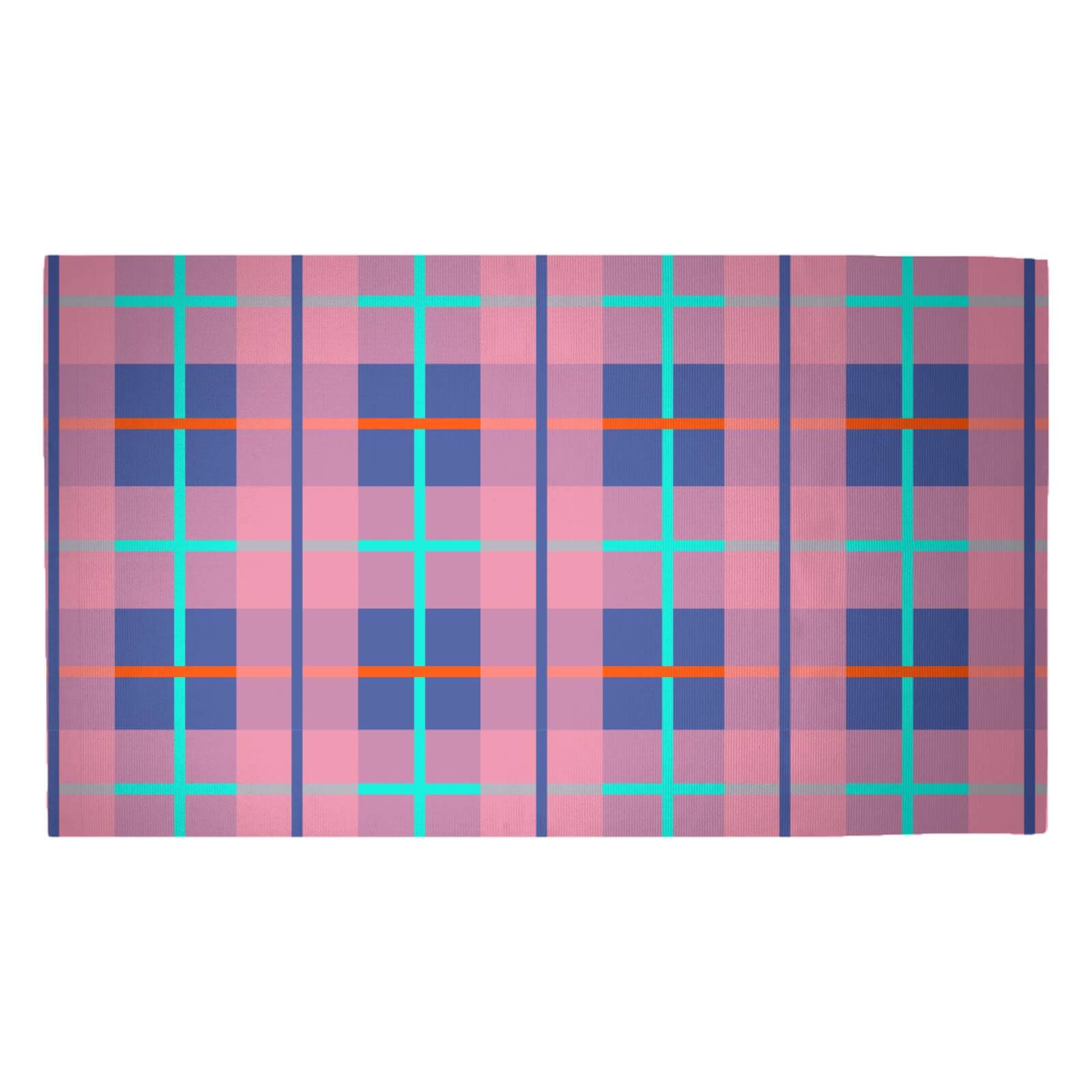 Modern Tartan Woven Rug - Medium