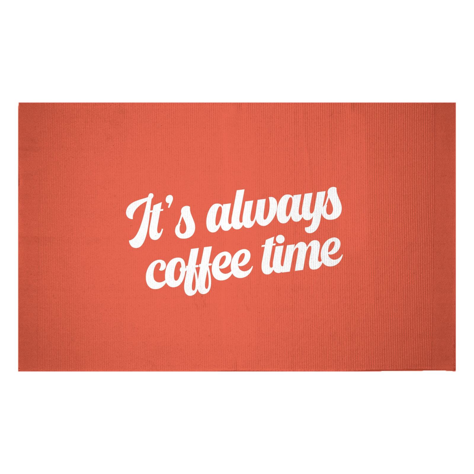 It's Always Coffee Time Woven Rug - Small