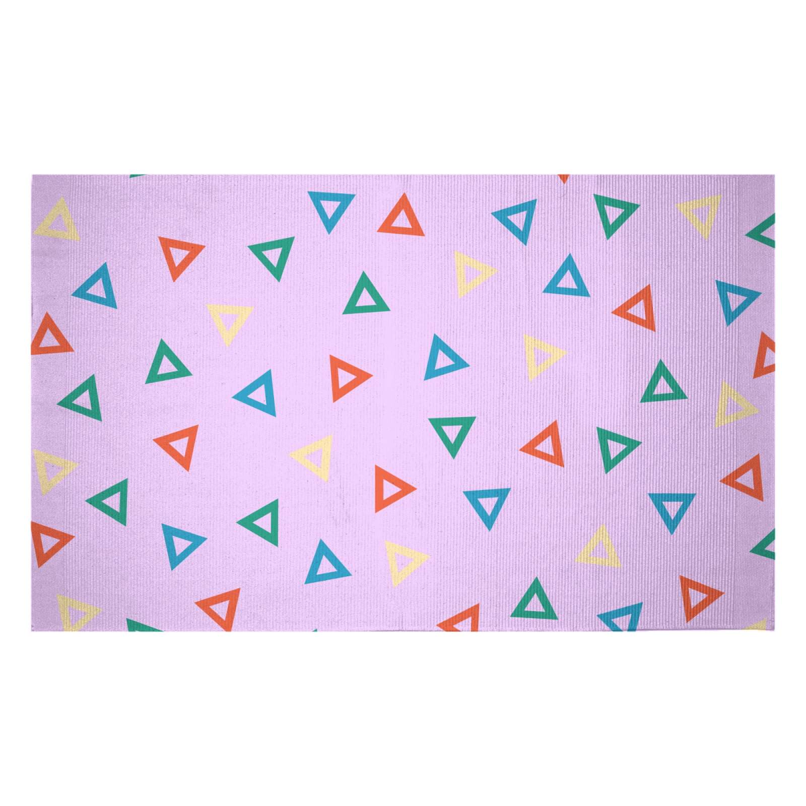 Rainbow Triangles Woven Rug - Small