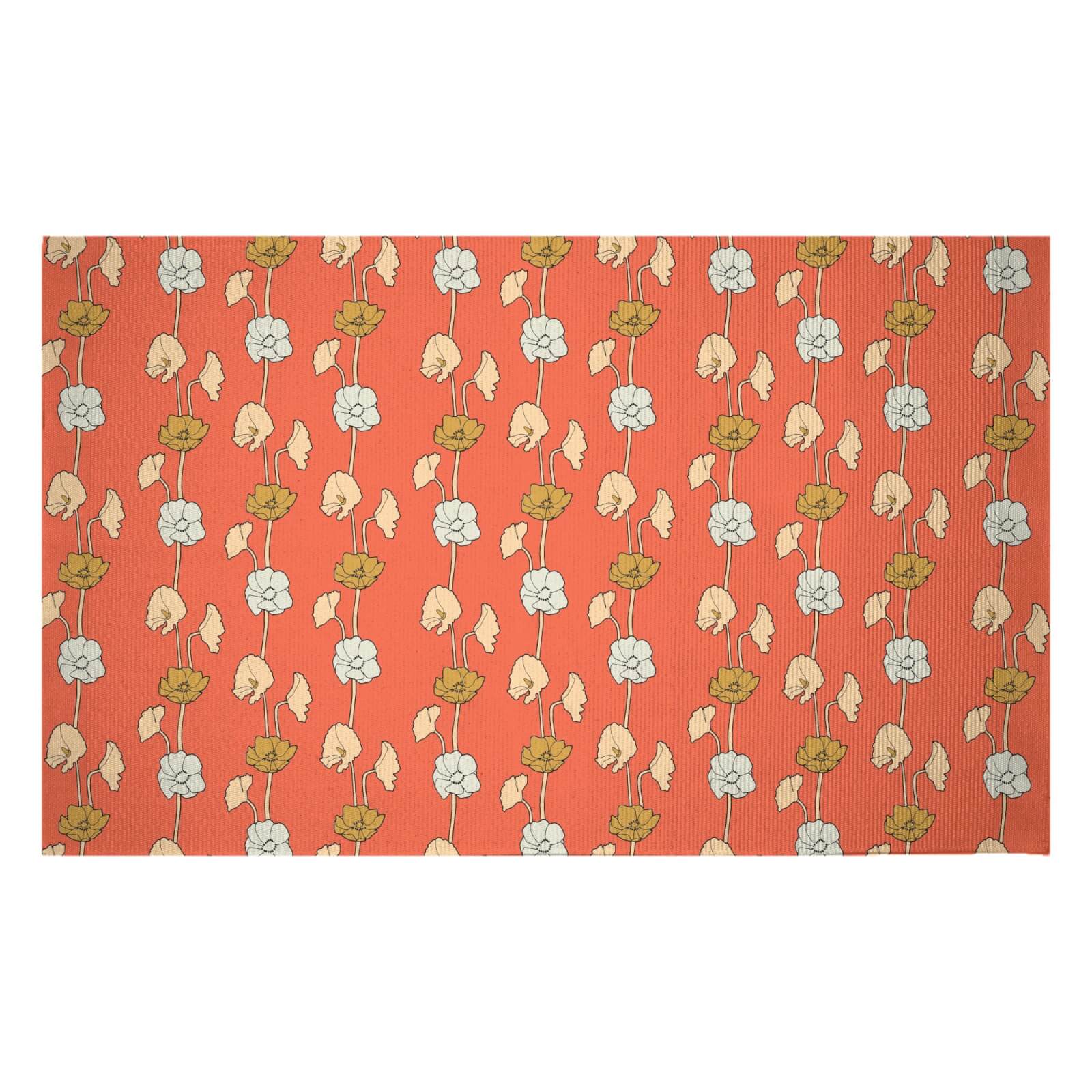 60s Small FLowers Woven Rug - Small