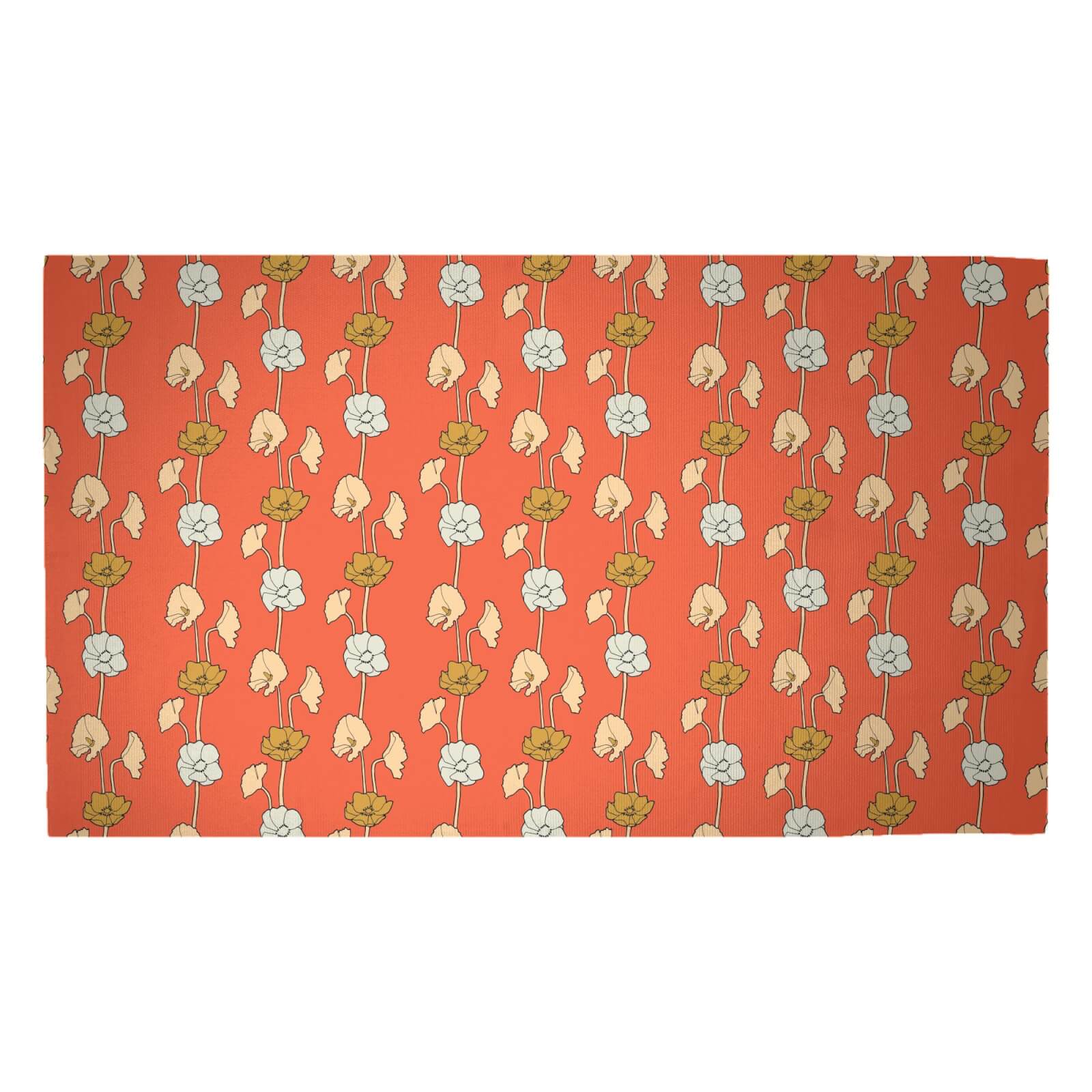 60s Small FLowers Woven Rug - Medium