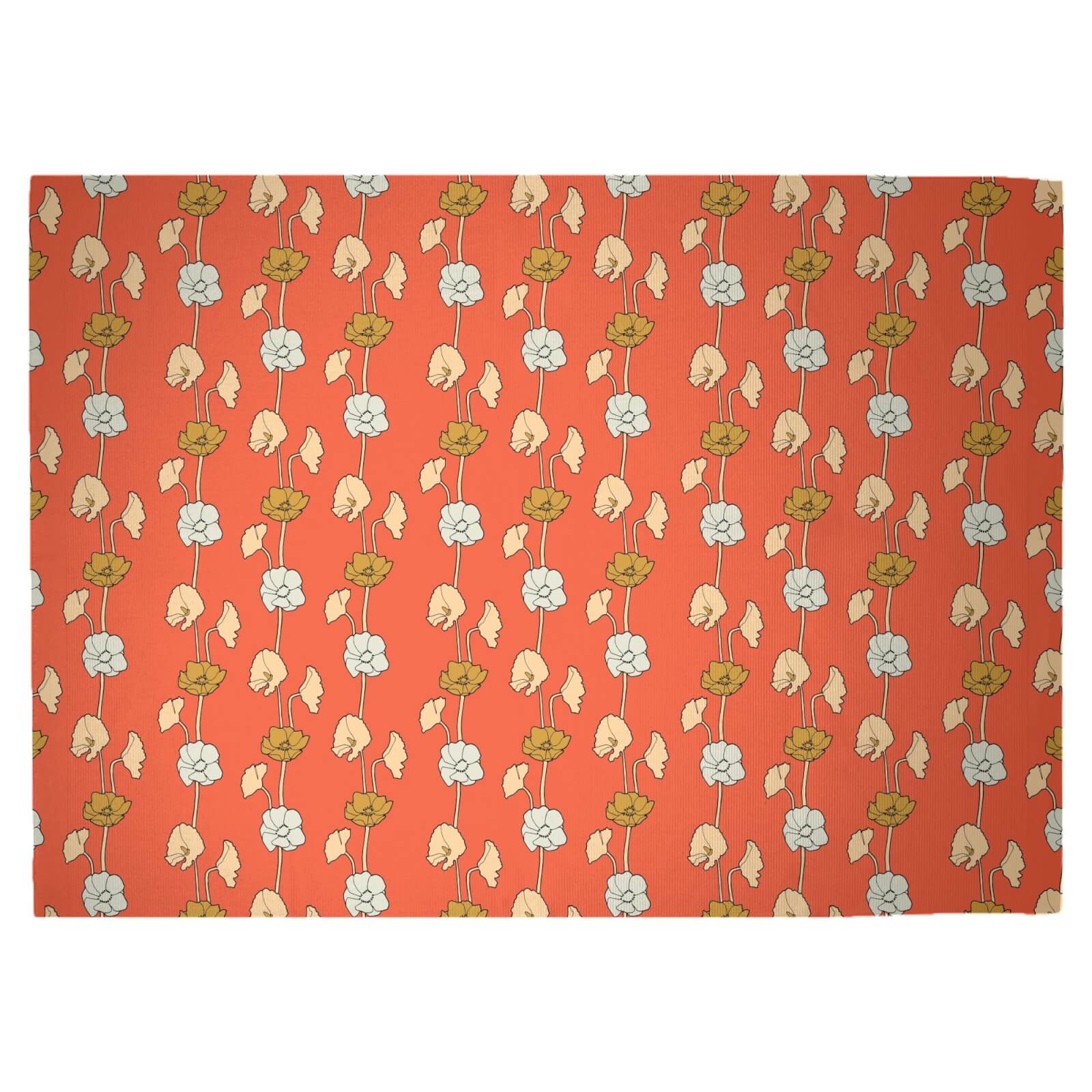60s Small FLowers Woven Rug - Large
