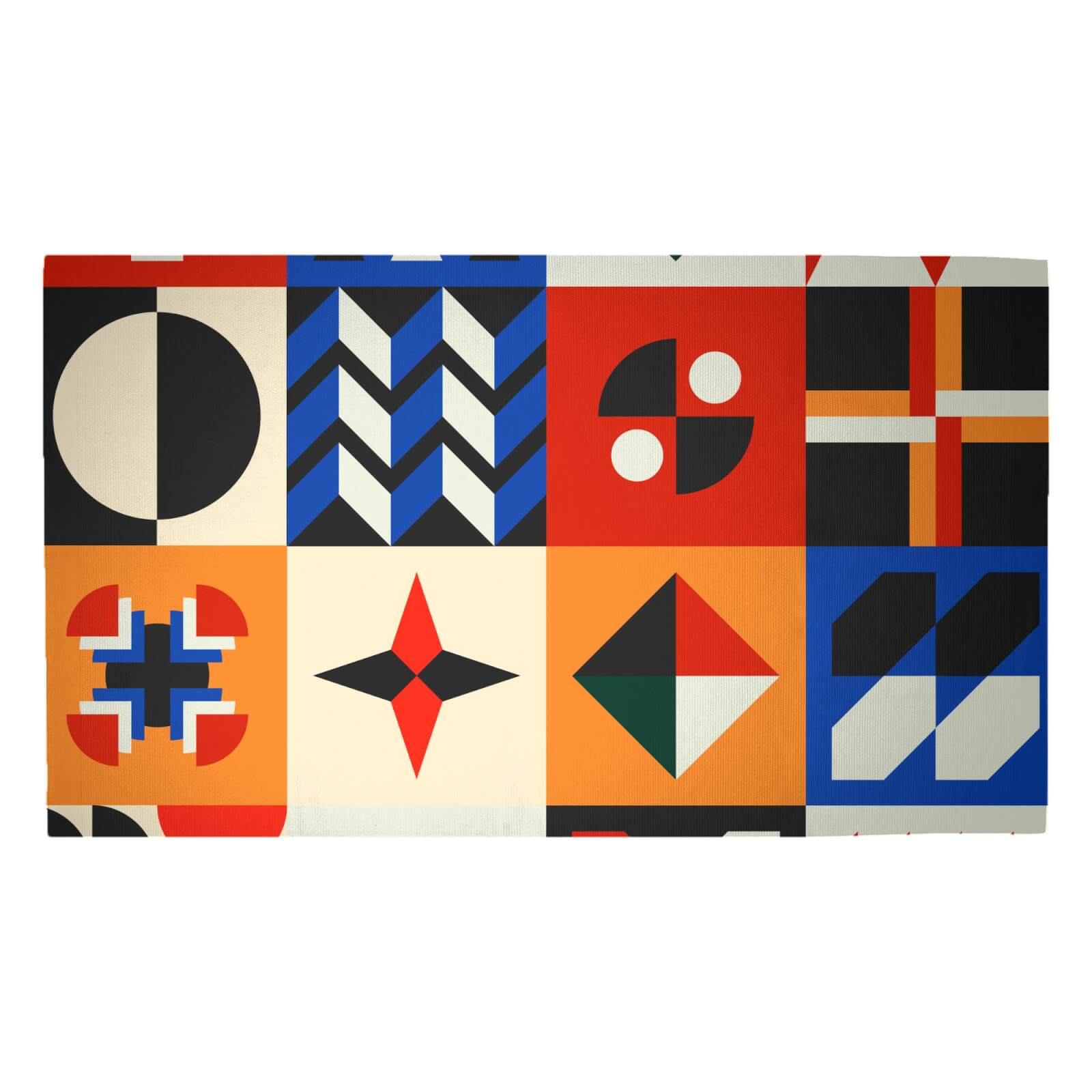 African Inspired Geometric Pattern Woven Rug - Medium