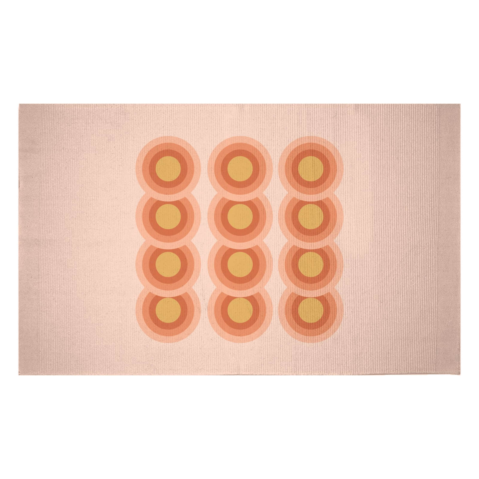 Retro Gradient Circles Woven Rug - Small