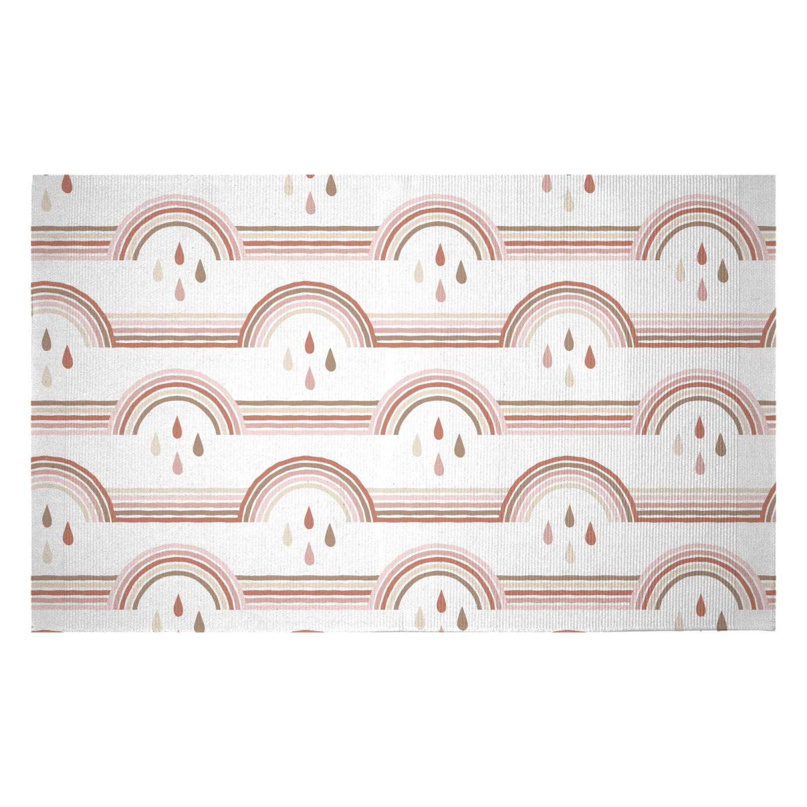 Neutral Rainbow Woven Rug - Small