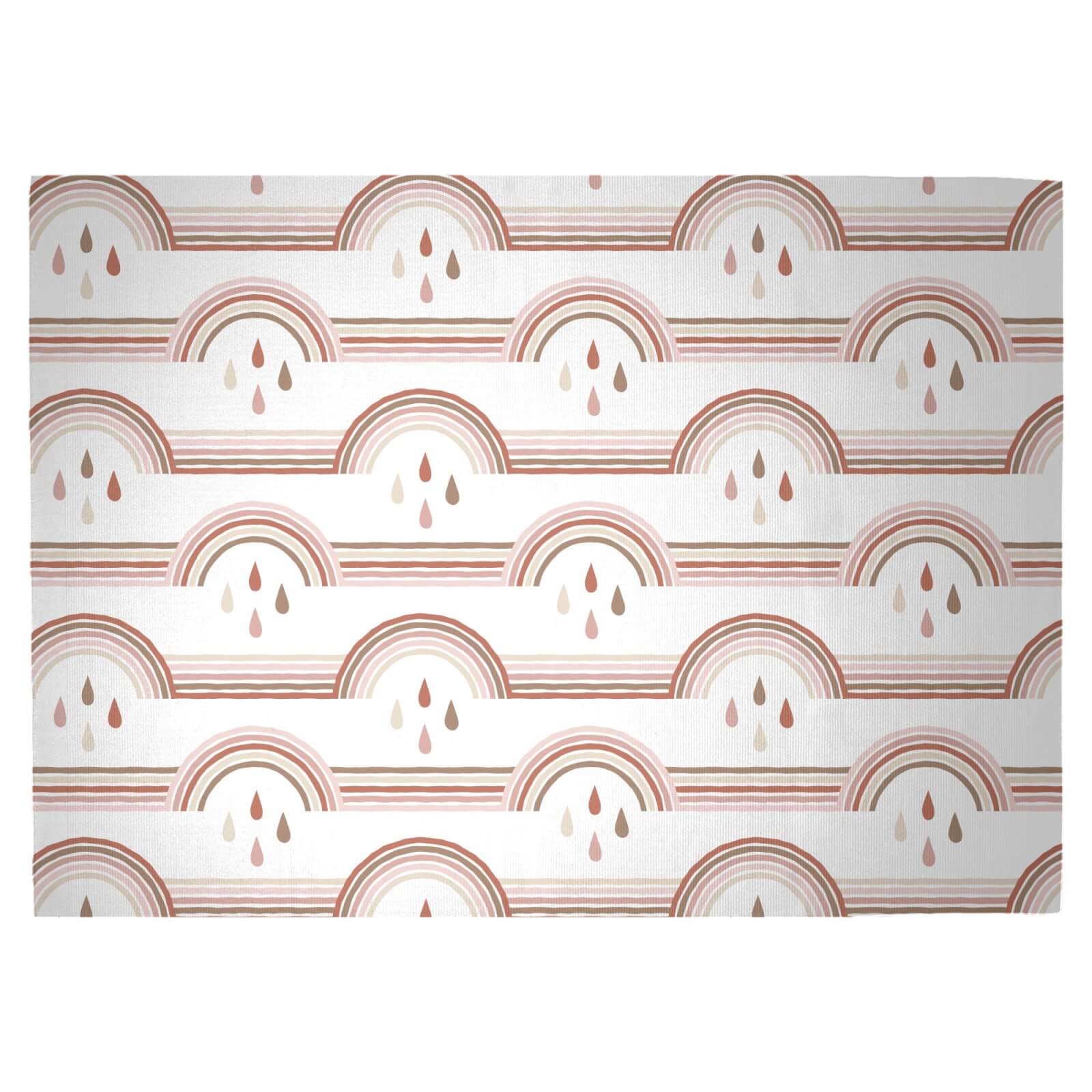 Neutral Rainbow Woven Rug - Large