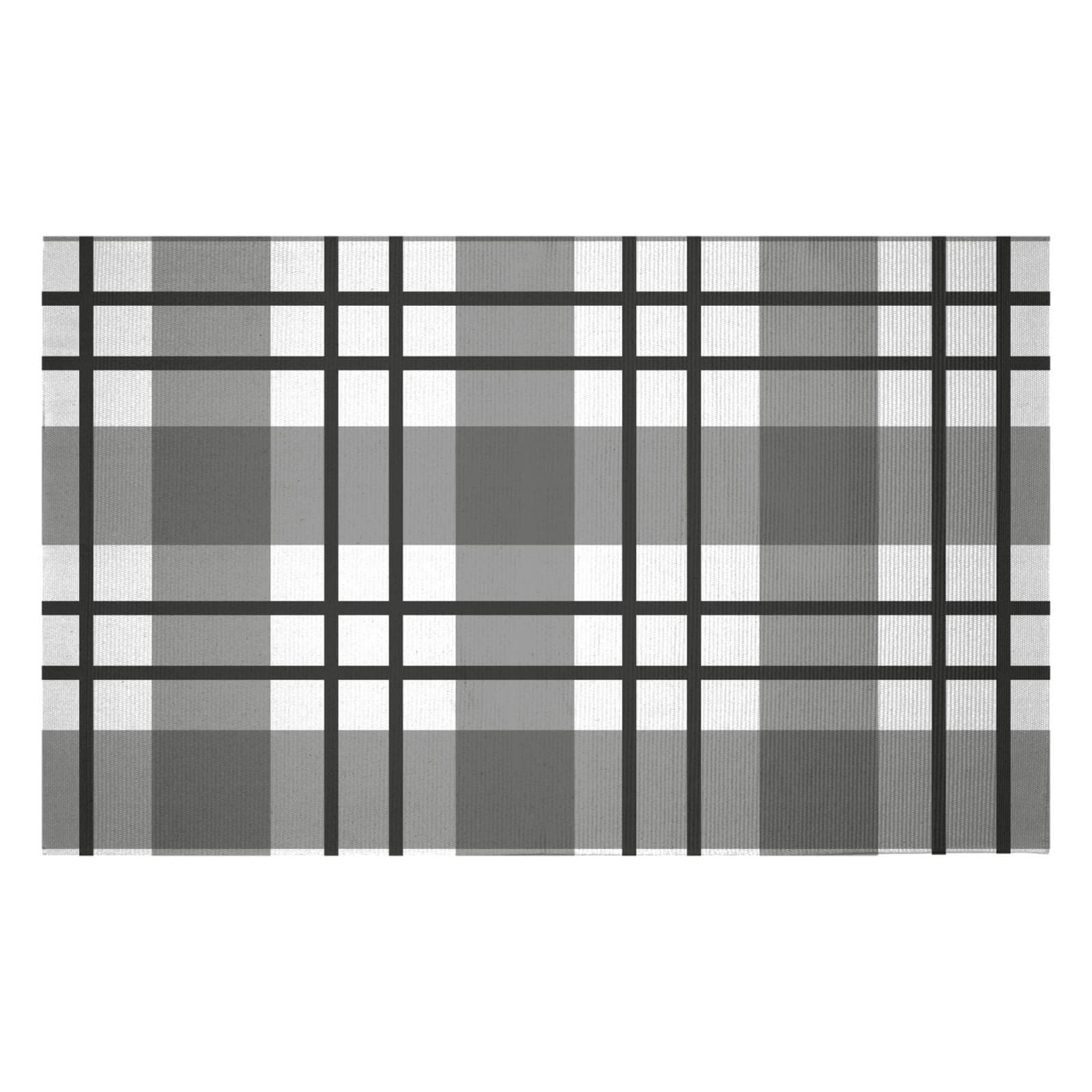 Tartan Checked Woven Rug - Small