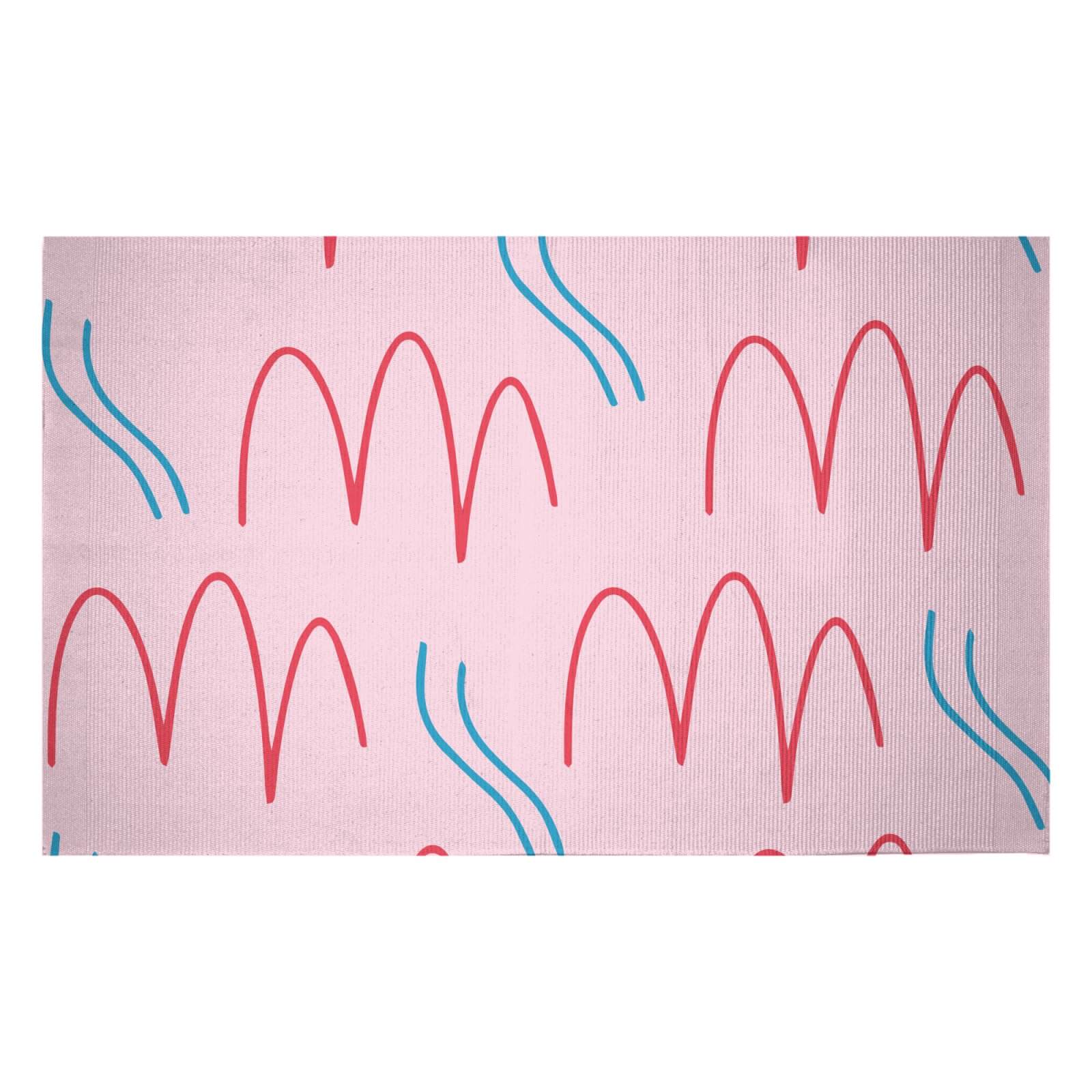 Squiggly Lines Woven Rug - Small