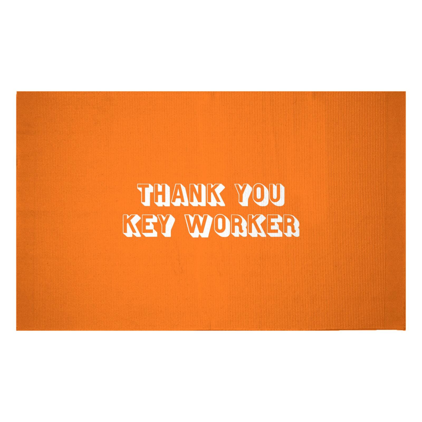 Thank You Key Worker Woven Rug - Small
