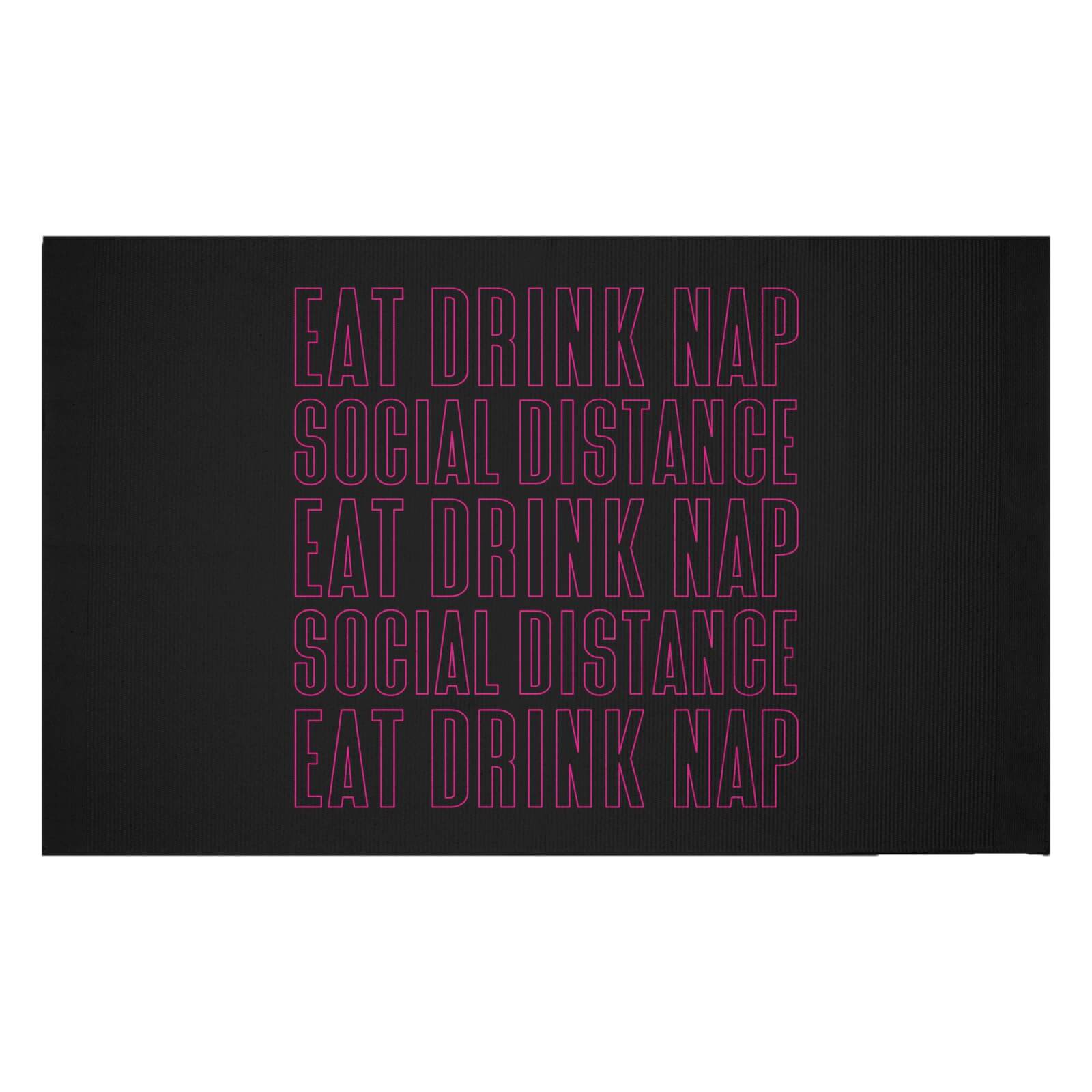 Eat Drink Nap Social Distance Woven Rug - Small