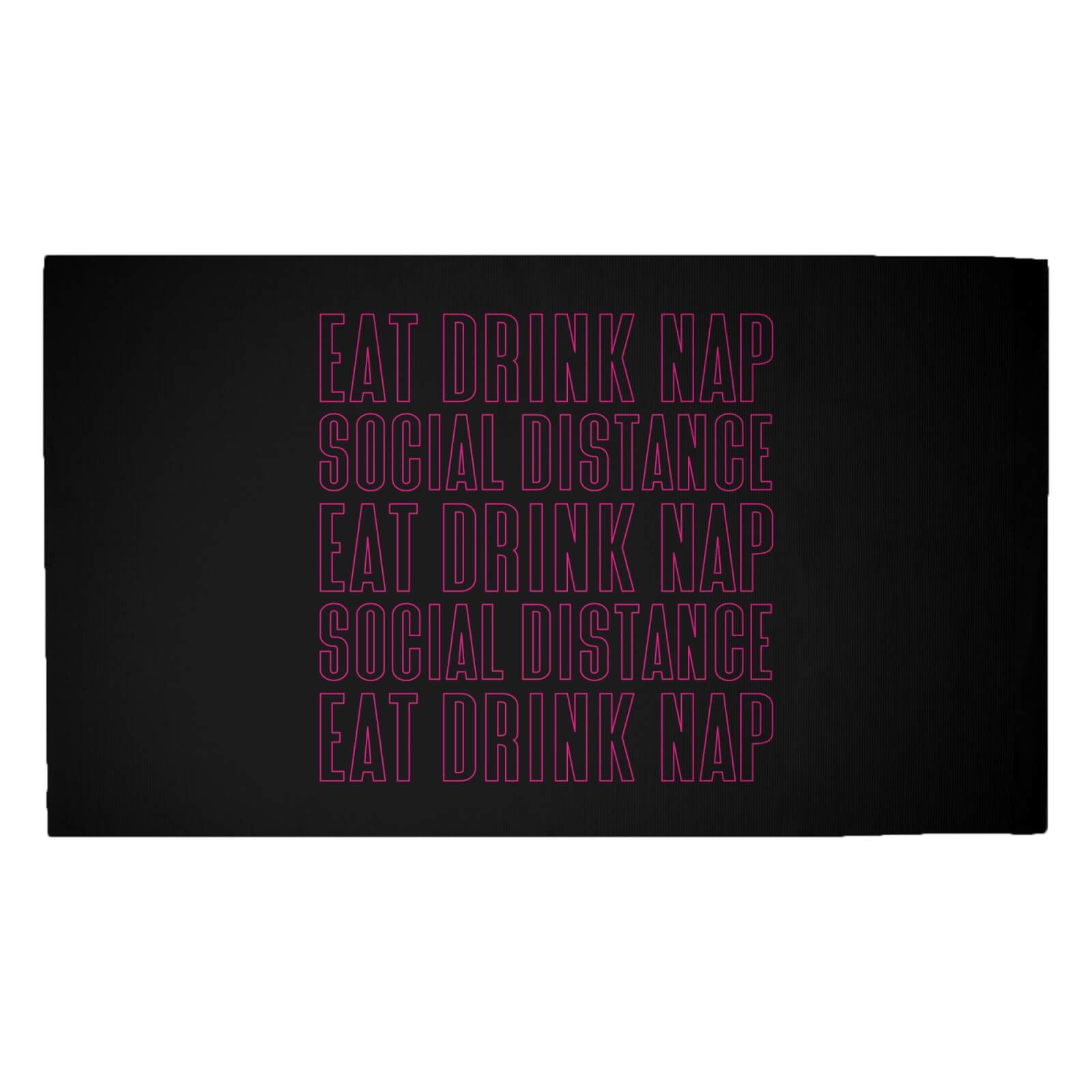 Eat Drink Nap Social Distance Woven Rug - Medium