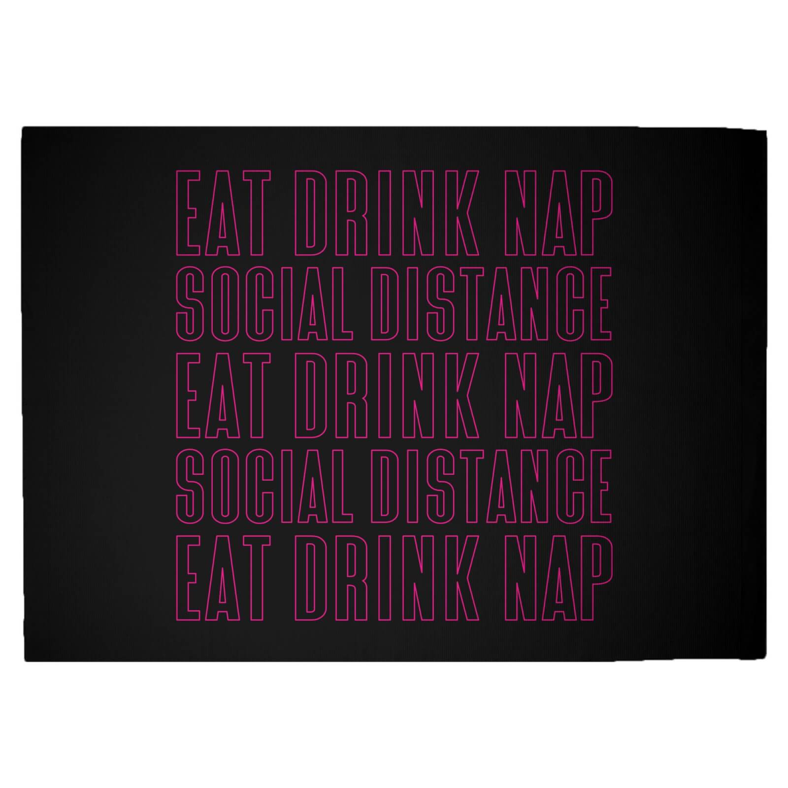 Eat Drink Nap Social Distance Woven Rug - Large