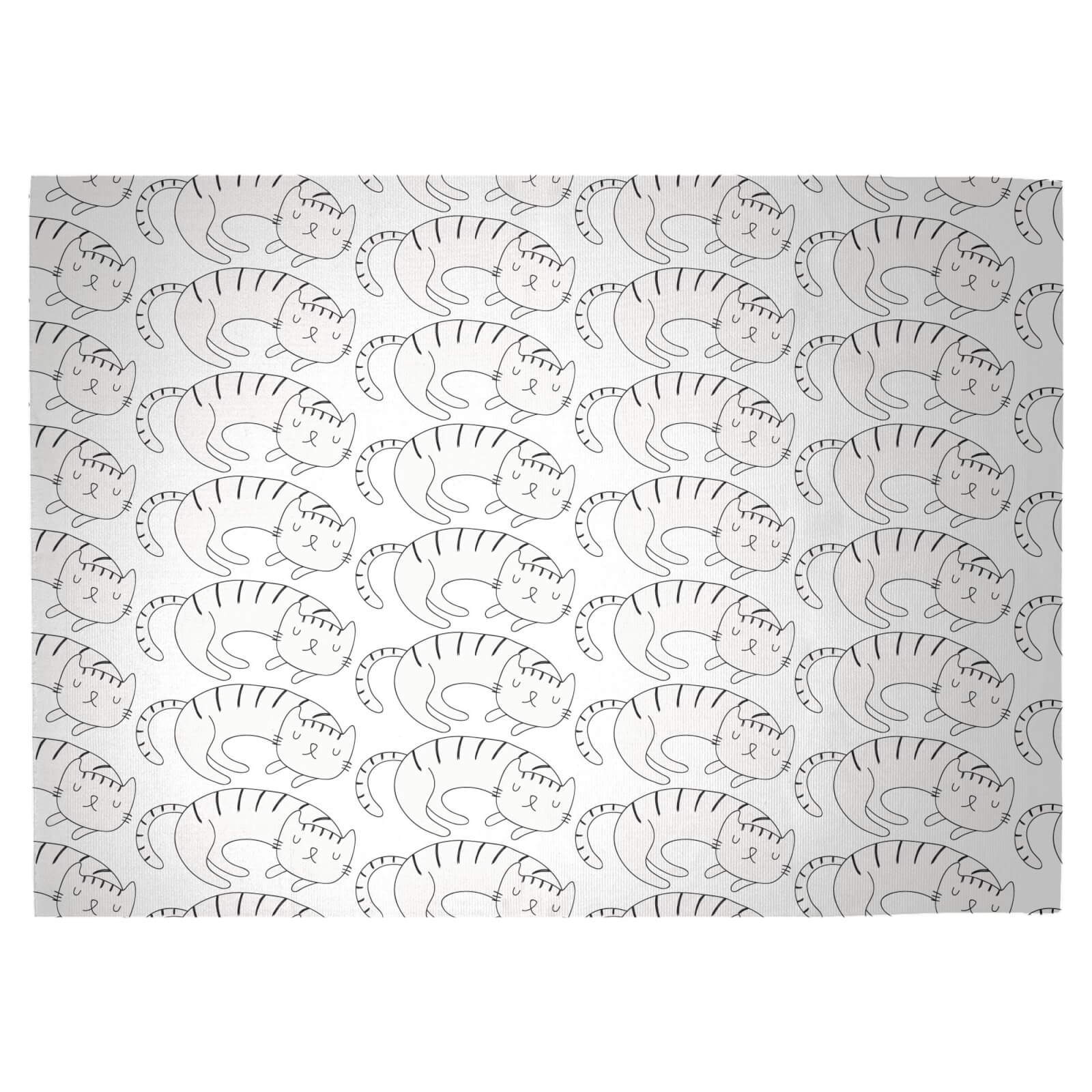 Curled Up Cat Woven Rug - Large
