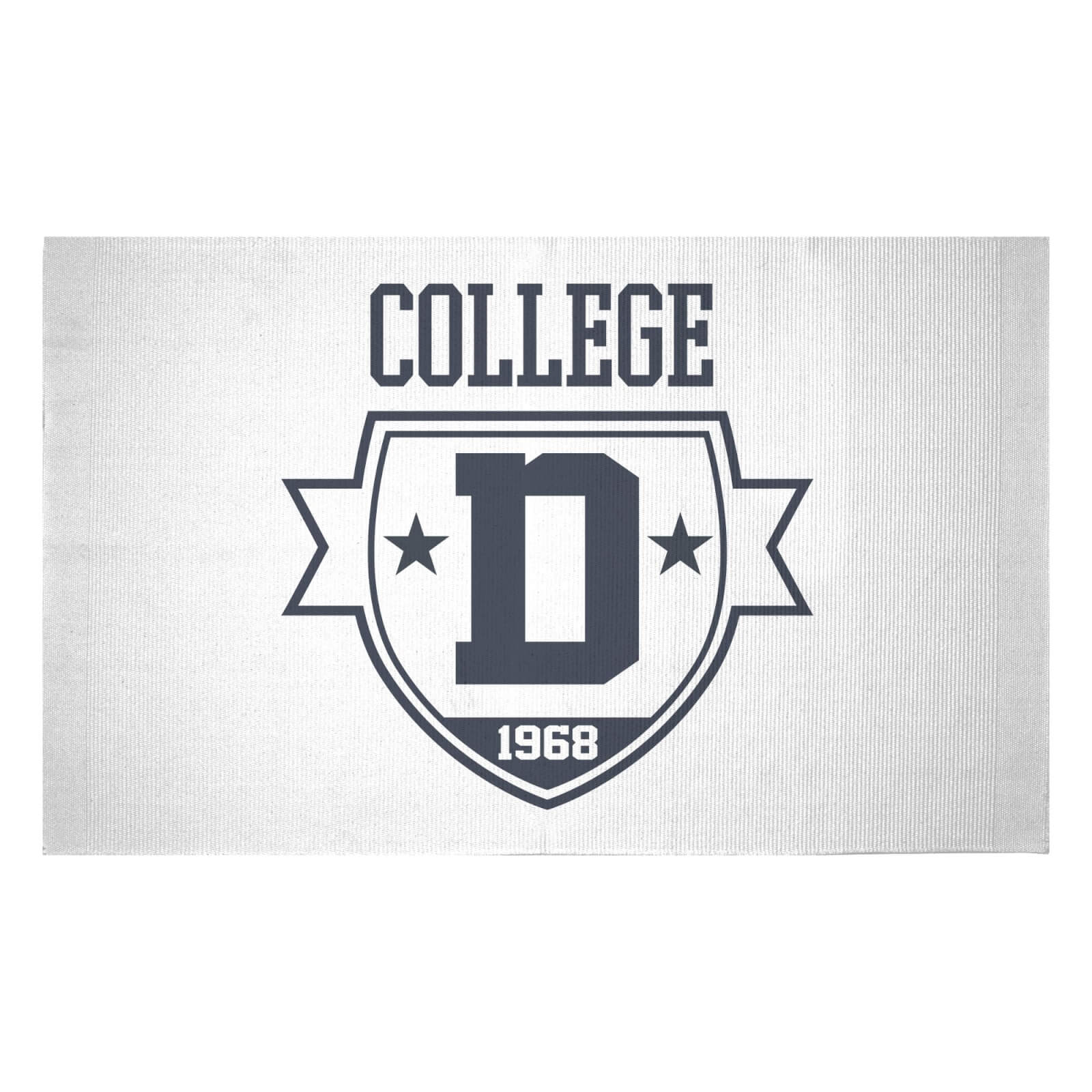 College Motif Woven Rug - Small