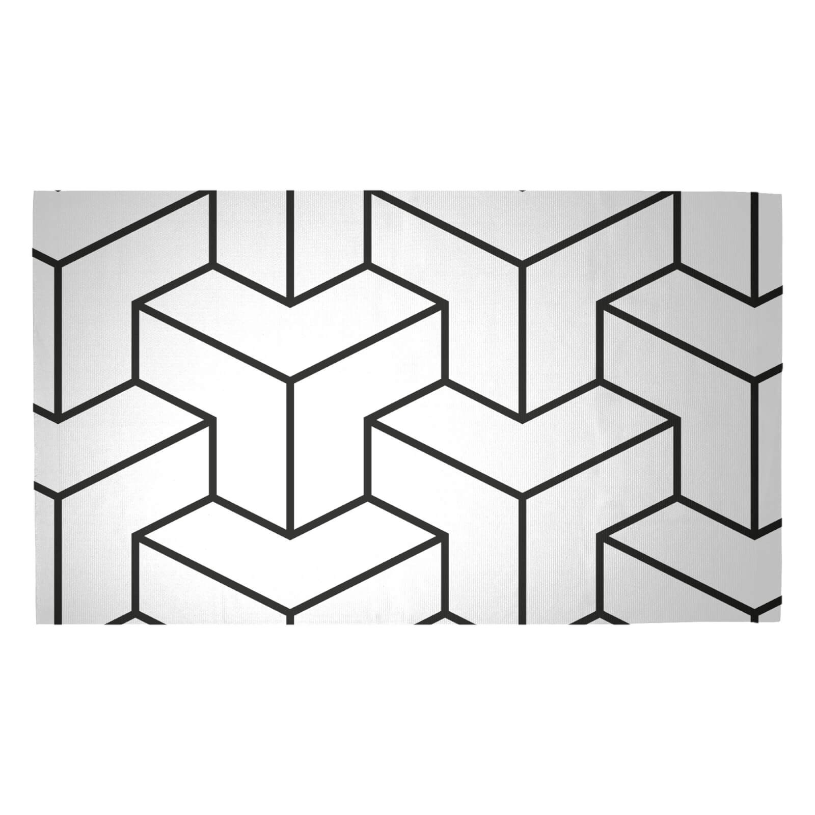 3D Cubes Woven Rug - Medium