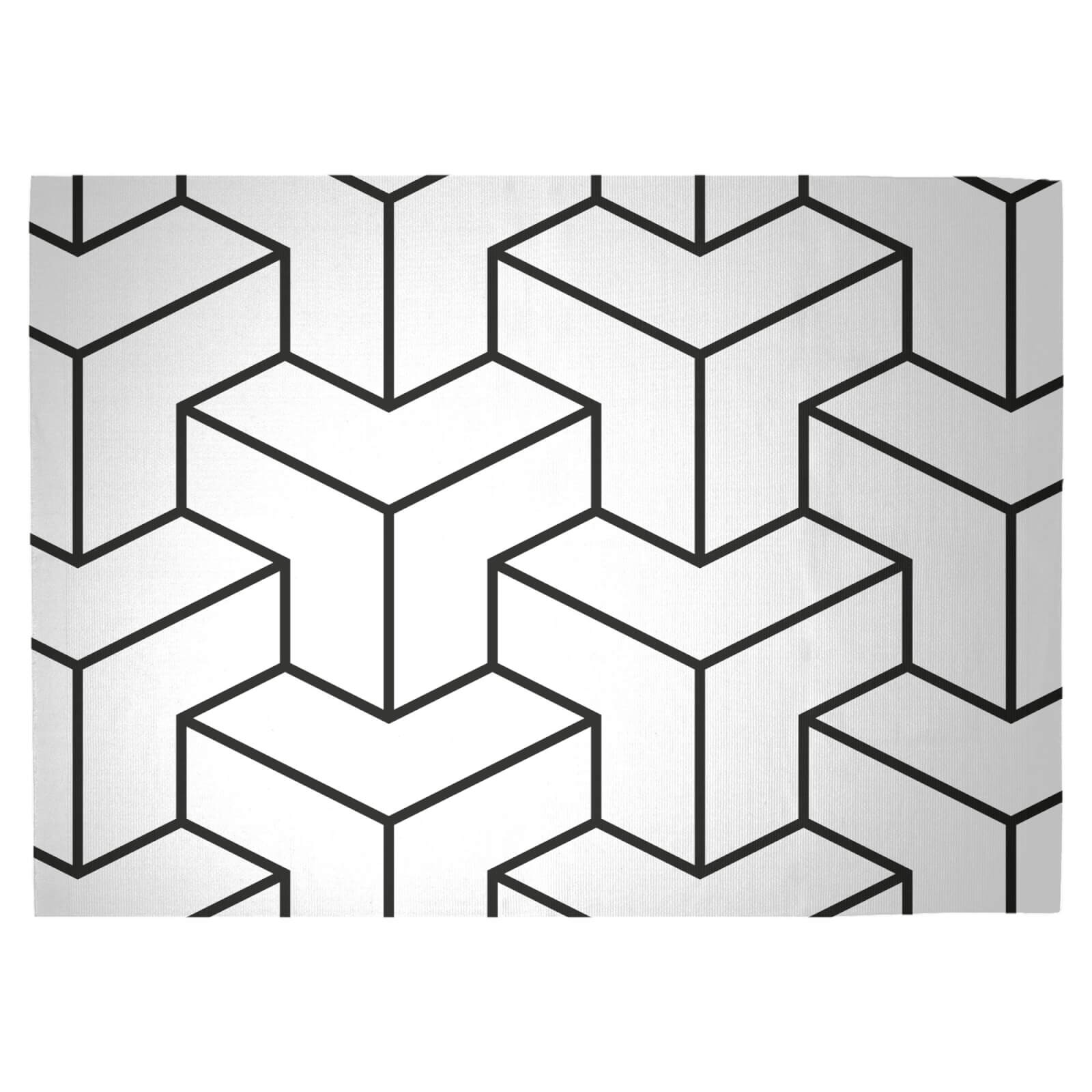 3D Cubes Woven Rug - Large