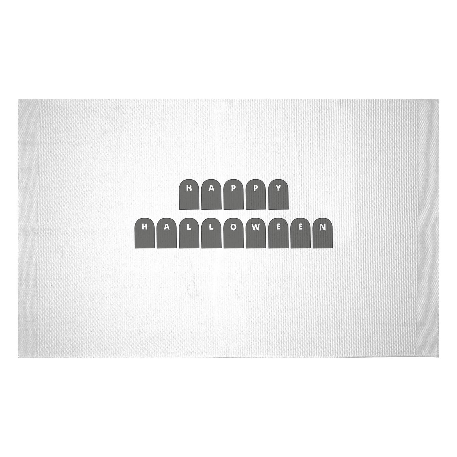 Happy Halloween Gravestones Woven Rug - Small