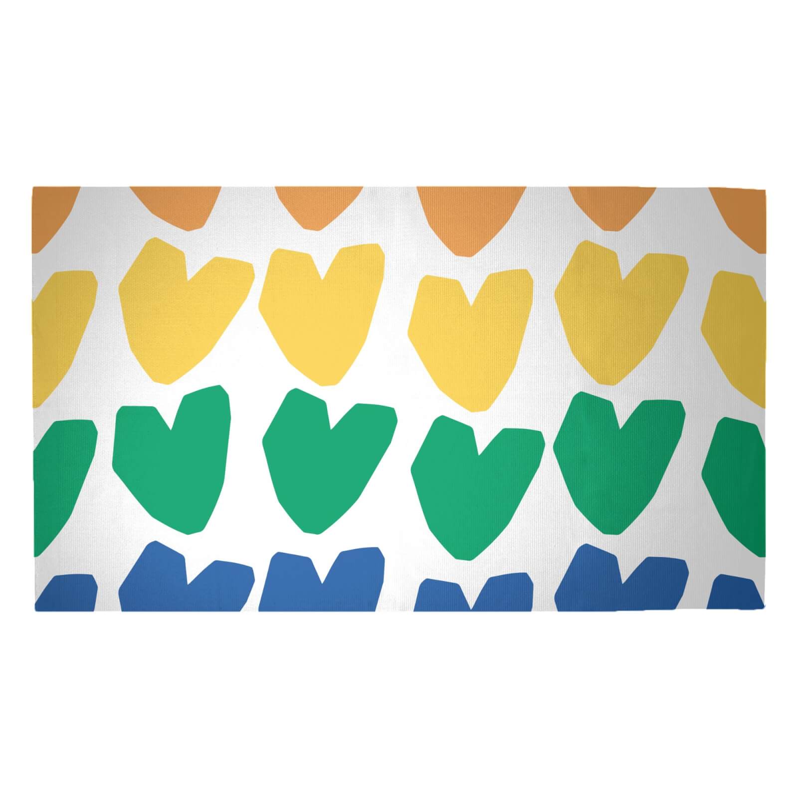 Rainbow Hearts Woven Rug - Medium