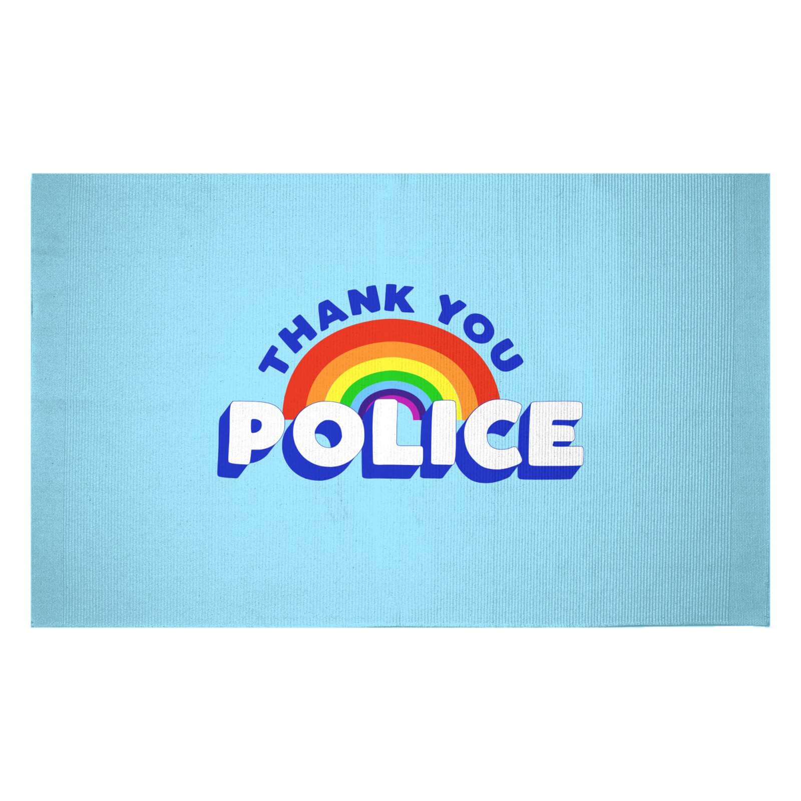 Thank You Police Woven Rug - Small