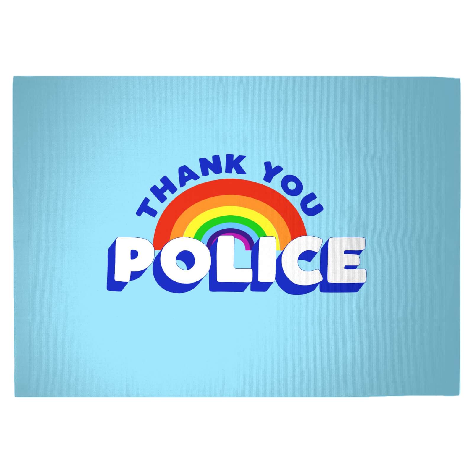 Thank You Police Woven Rug - Large