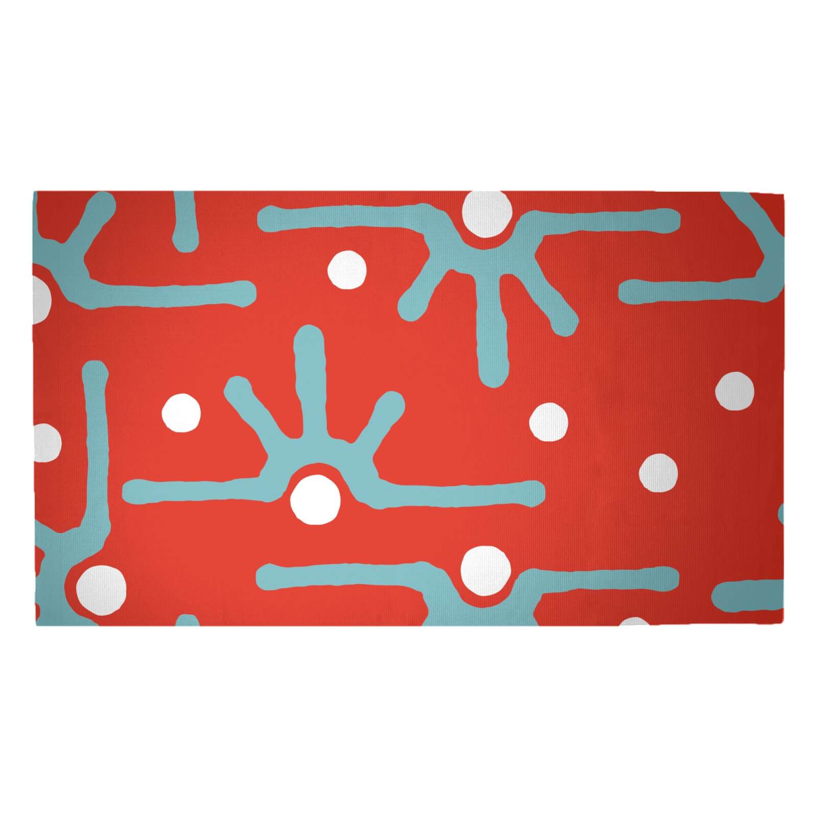 Abstract Tribal Red Pattern Woven Rug - Medium
