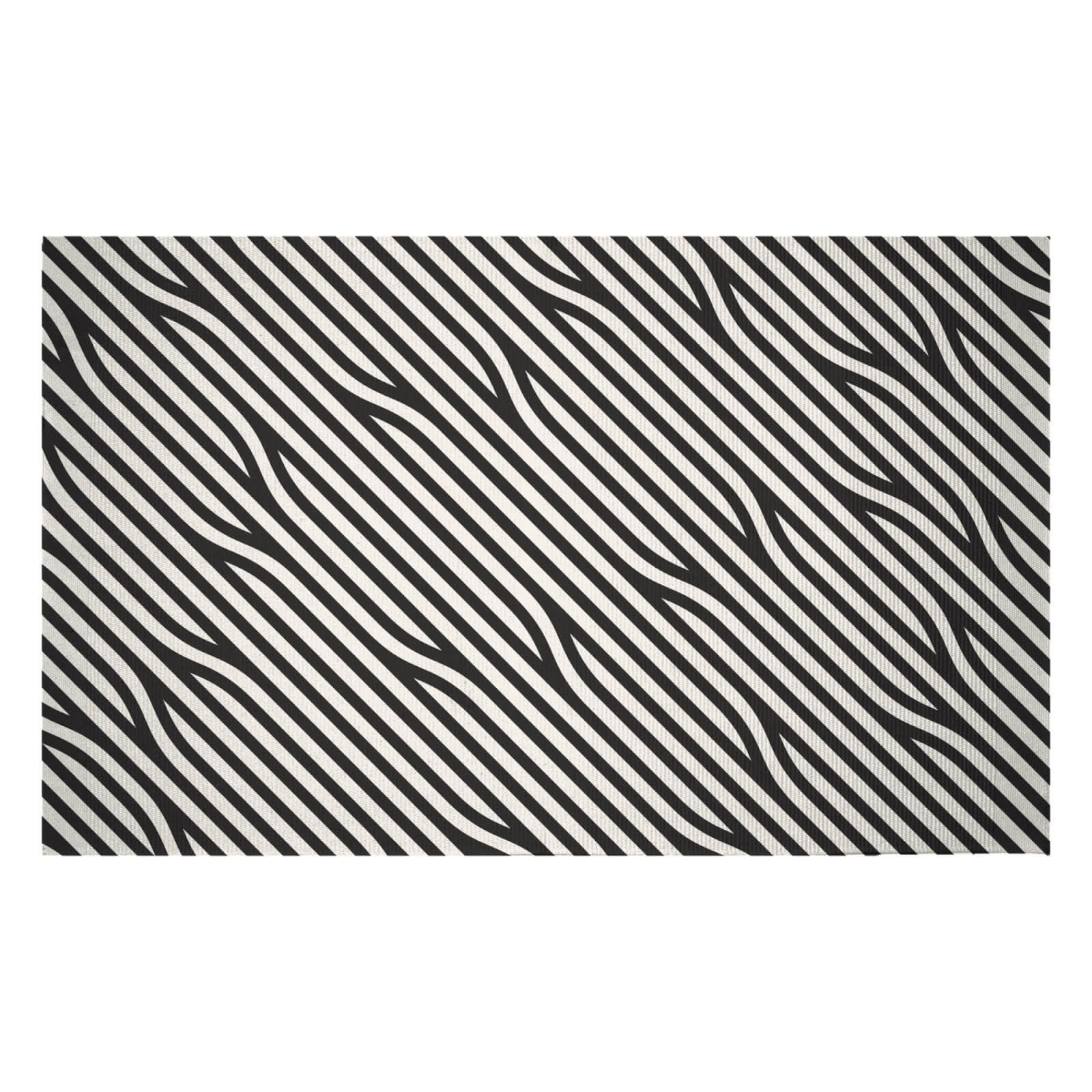 Diagonal Parallels Woven Rug - Small