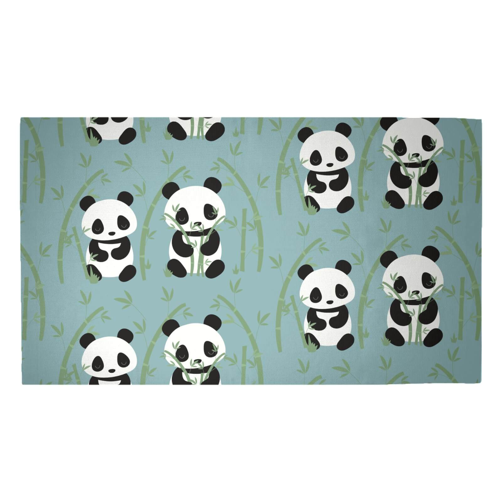 Panda Couple Woven Rug - Medium