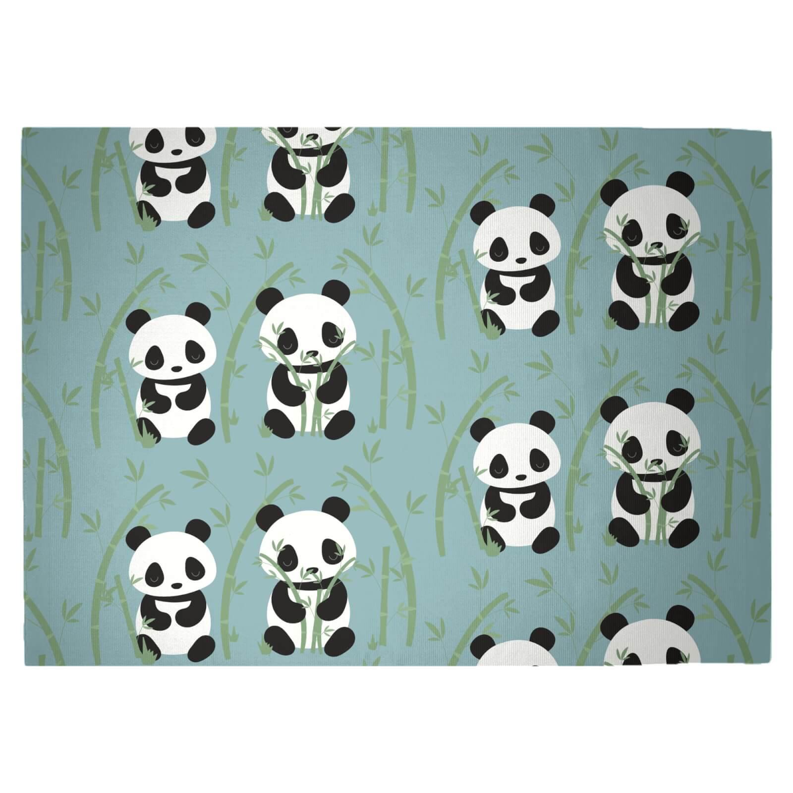 Panda Couple Woven Rug - Large